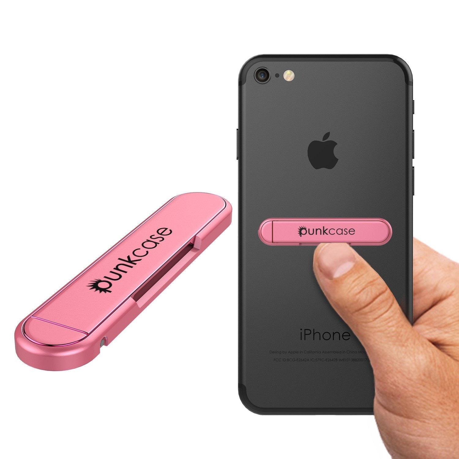 PUNKCASE FlickStick Universal Cell Phone Kickstand for all Mobile Phones & Cases with Flat Backs, One Finger Operation (Pink) - PunkCase NZ