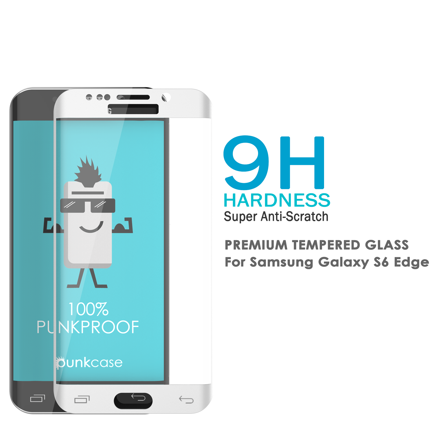 Galaxy S6 Edge White Punkcase Glass SHIELD Tempered Glass Screen Protector 0.33mm Thick 9H Glass - PunkCase NZ