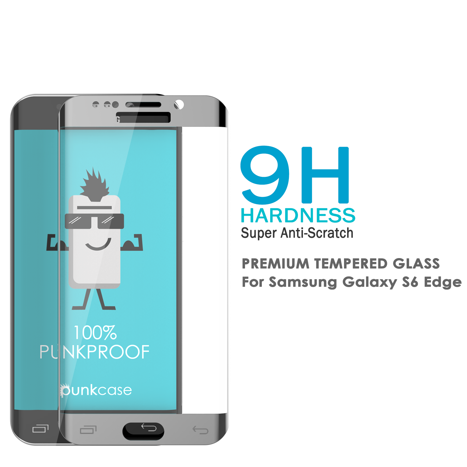 Galaxy S6 Edge Silver Punkcase Glass SHIELD Tempered Glass Screen Protector 0.33mm Thick 9H Glass - PunkCase NZ