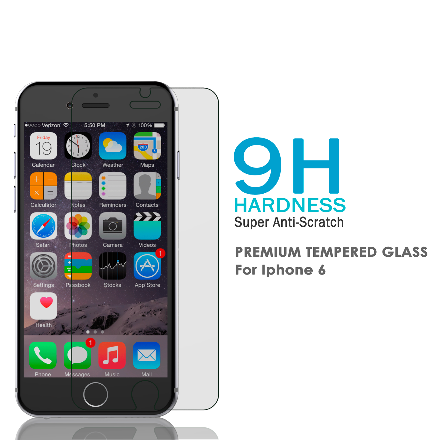 iPhone 6/6s Plus Clear Punkcase Glass SHIELD Tempered Glass Screen Protector 0.33mm Thick 9H Glass - PunkCase NZ