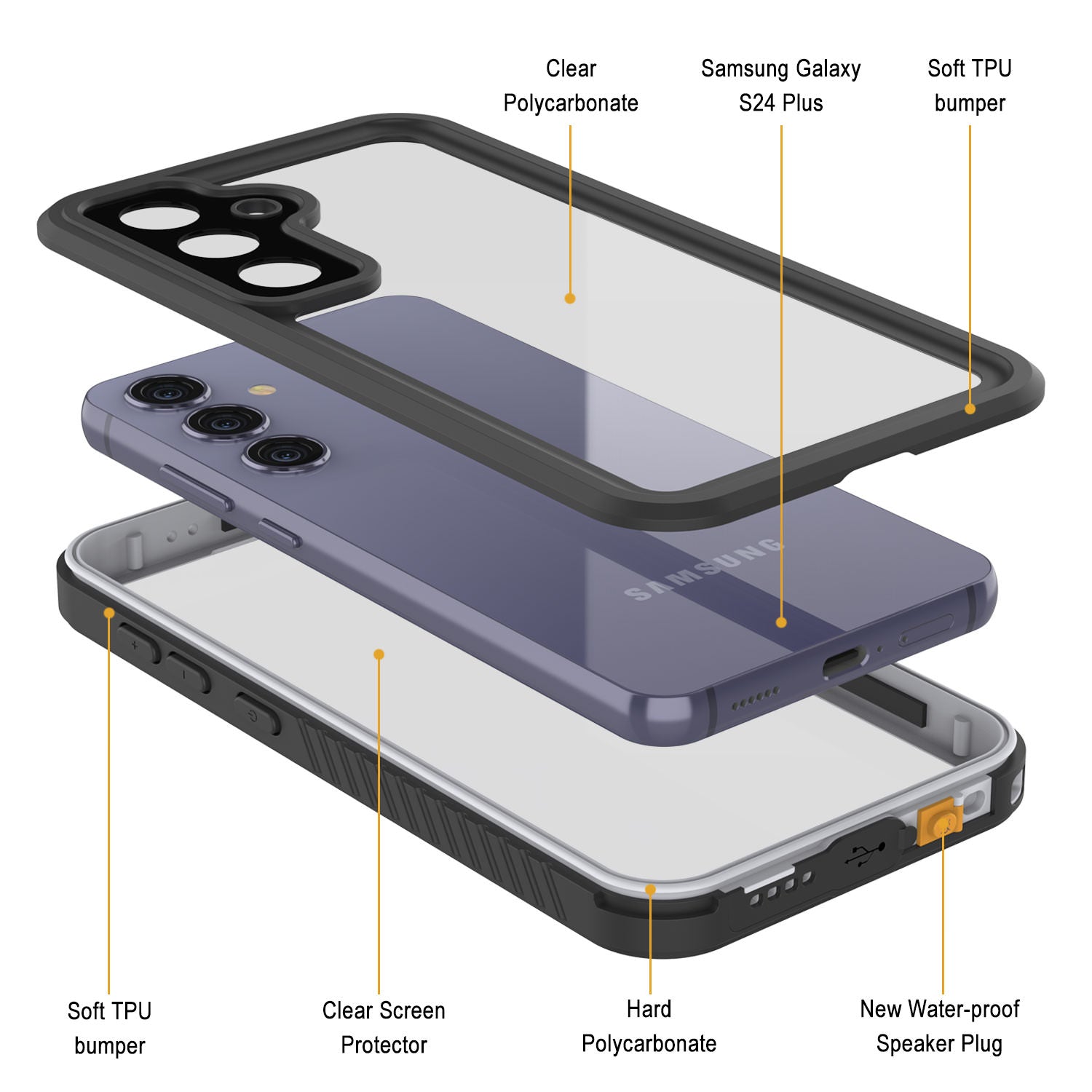 Galaxy S24+ Plus Water/ Shock/ Snow/ dirt proof [Extreme Series] Punkcase Slim Case [White]