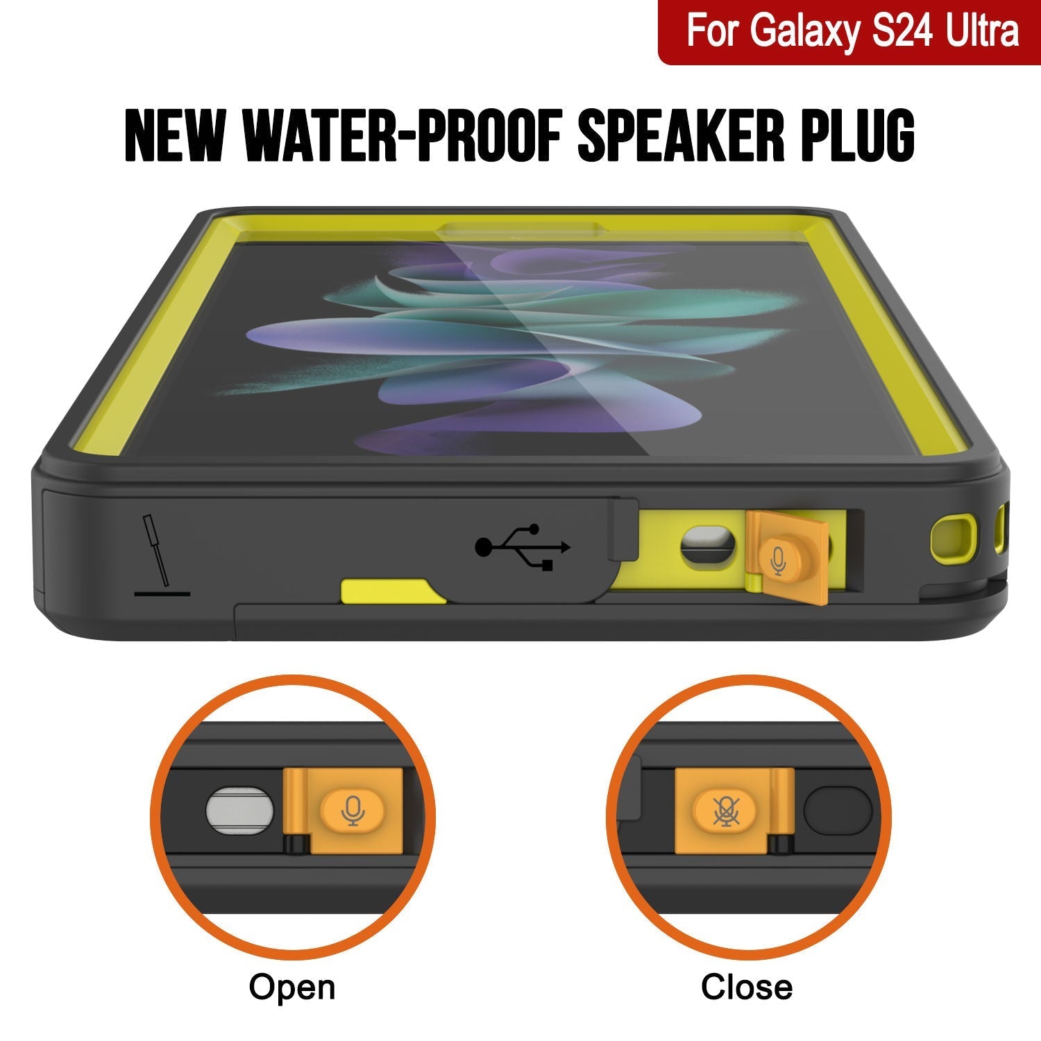 Galaxy S24 Ultra Water/ Shockproof [Extreme Series] With Screen Protector Case [Yellow]