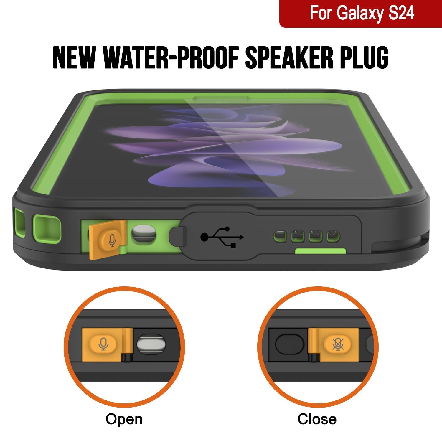 Galaxy S24 Water/ Shockproof [Extreme Series] Screen Protector Case [Light Green]