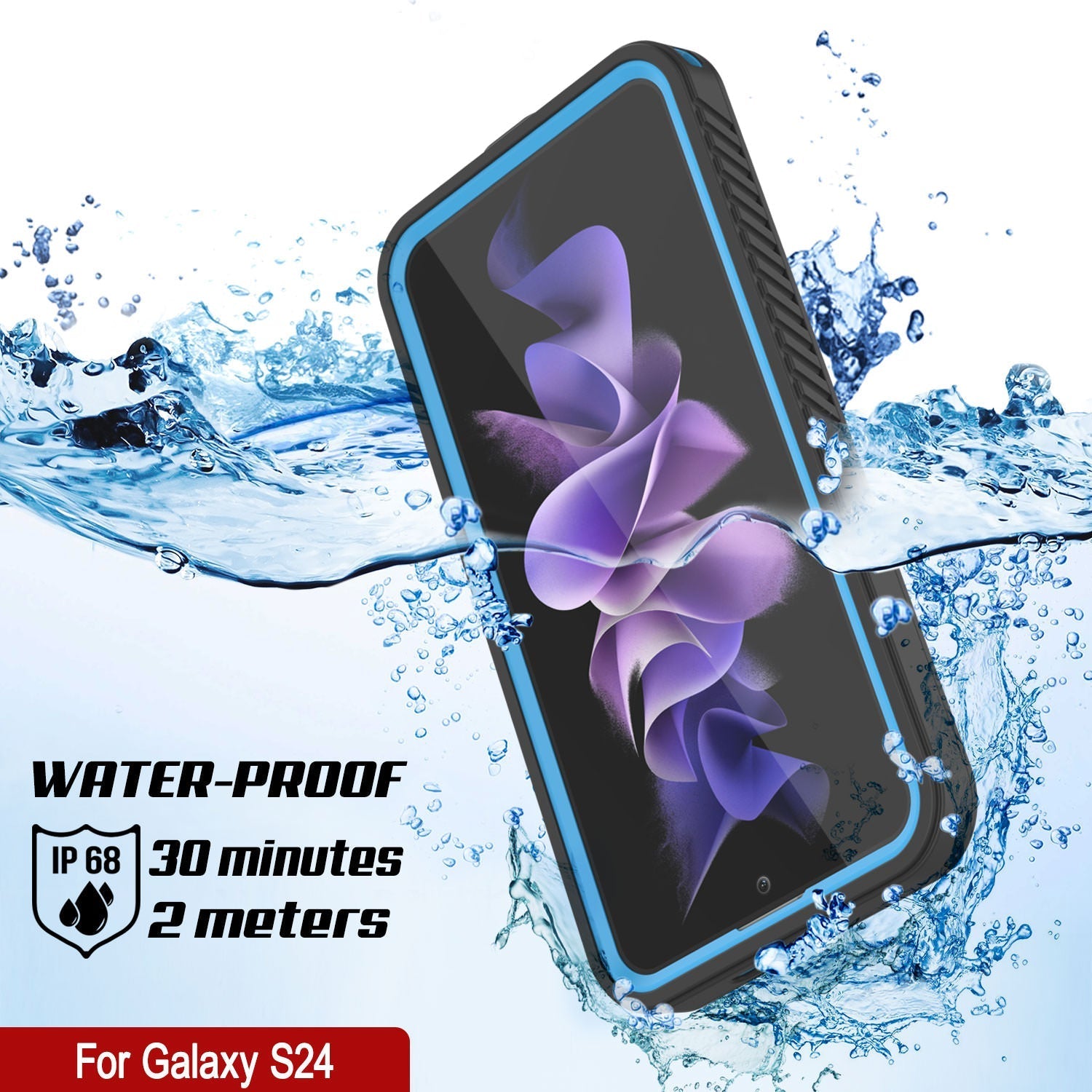 Galaxy S24 Water, Shock, Snow, dirt proof Extreme Series Slim Case [Light Blue]