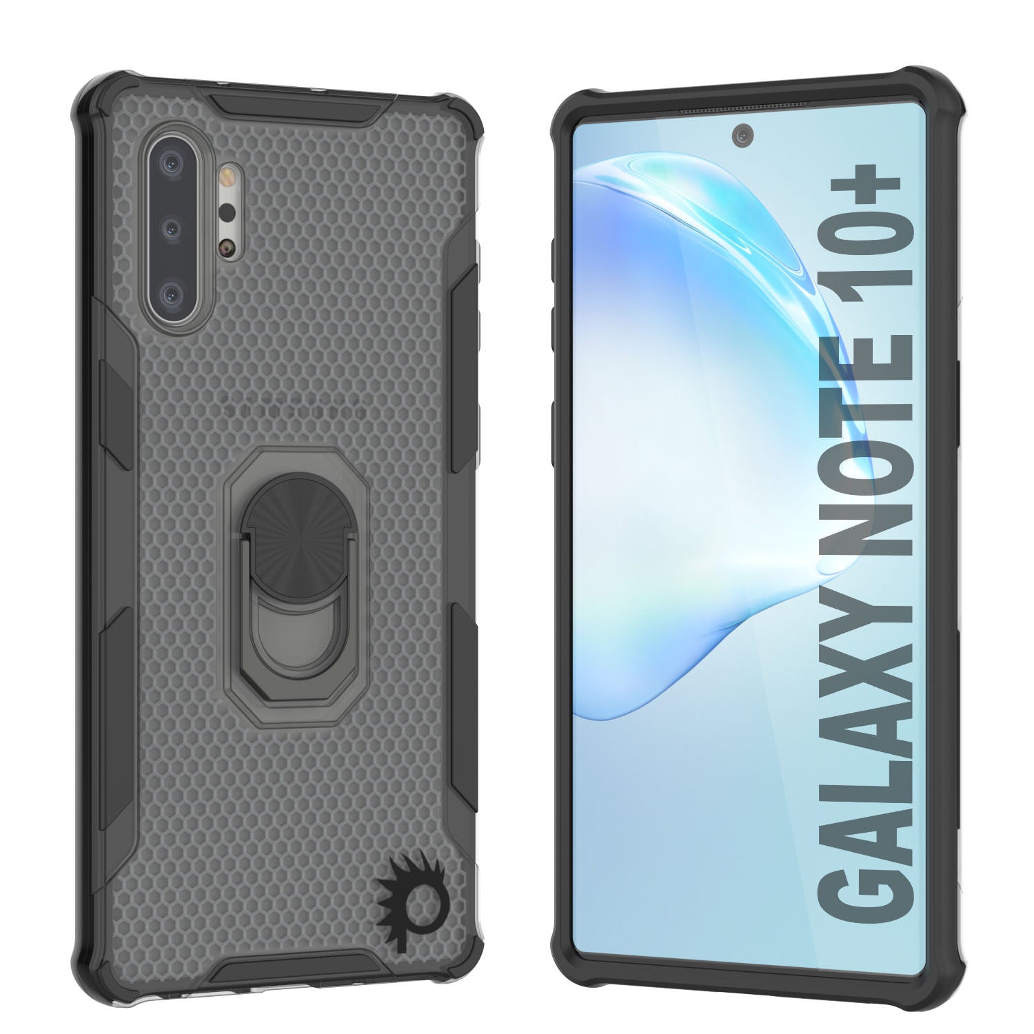 Punkcase Galaxy Note 10 Plus Case [Magnetix 2.0 Series] Clear Protective TPU Cover W/Kickstand [Black]