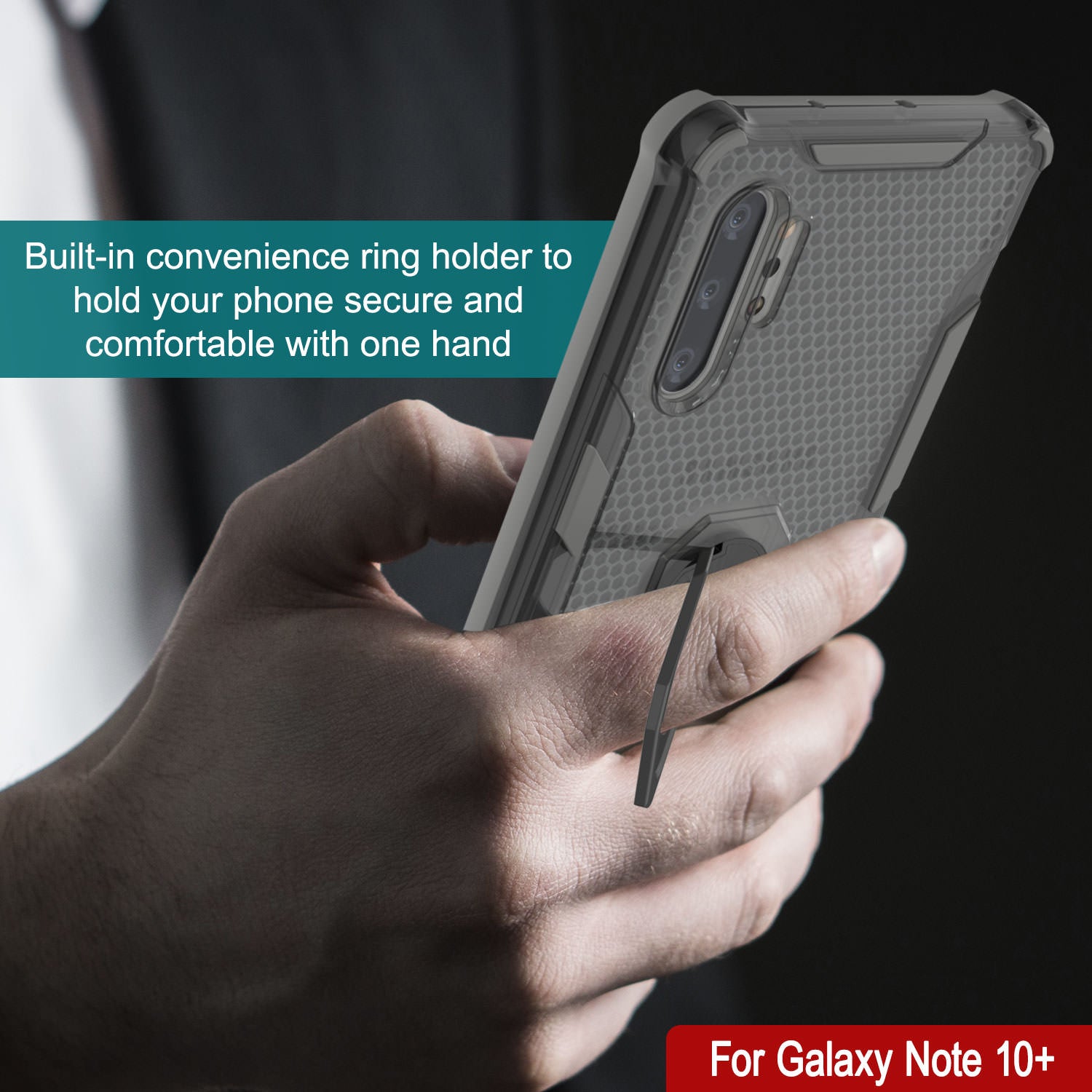 Punkcase Galaxy Note 10 Plus Case [Magnetix 2.0 Series] Clear Protective TPU Cover W/Kickstand [Grey]