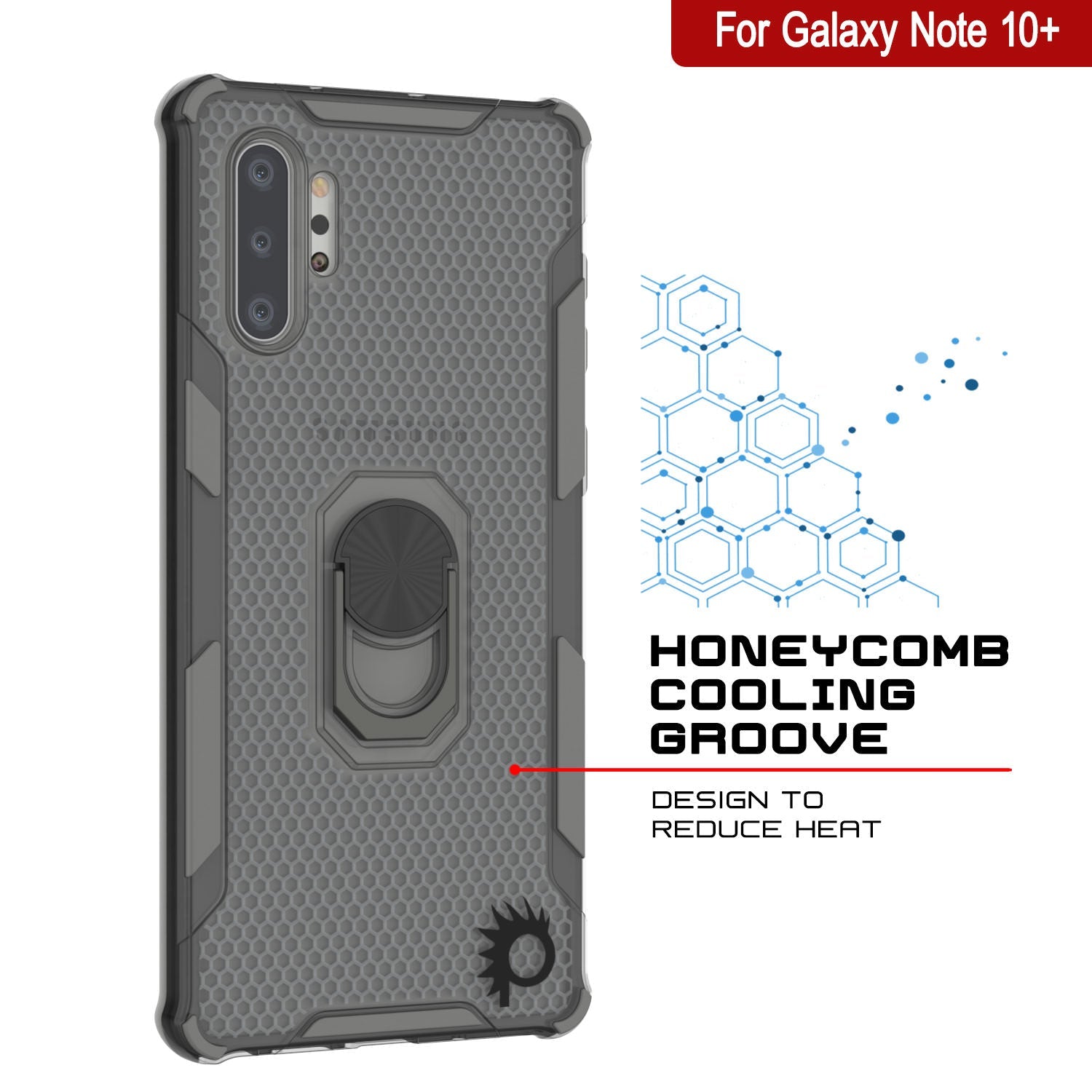 Punkcase Galaxy Note 10 Plus Case [Magnetix 2.0 Series] Clear Protective TPU Cover W/Kickstand [Grey]