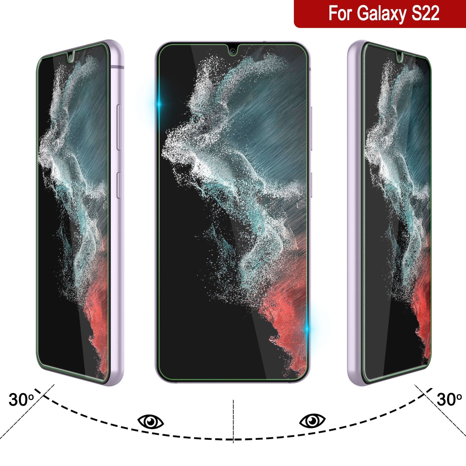 Galaxy S22  Gold Punkcase Glass SHIELD Tempered Glass Screen Protector 0.33mm Thick 9H Glass