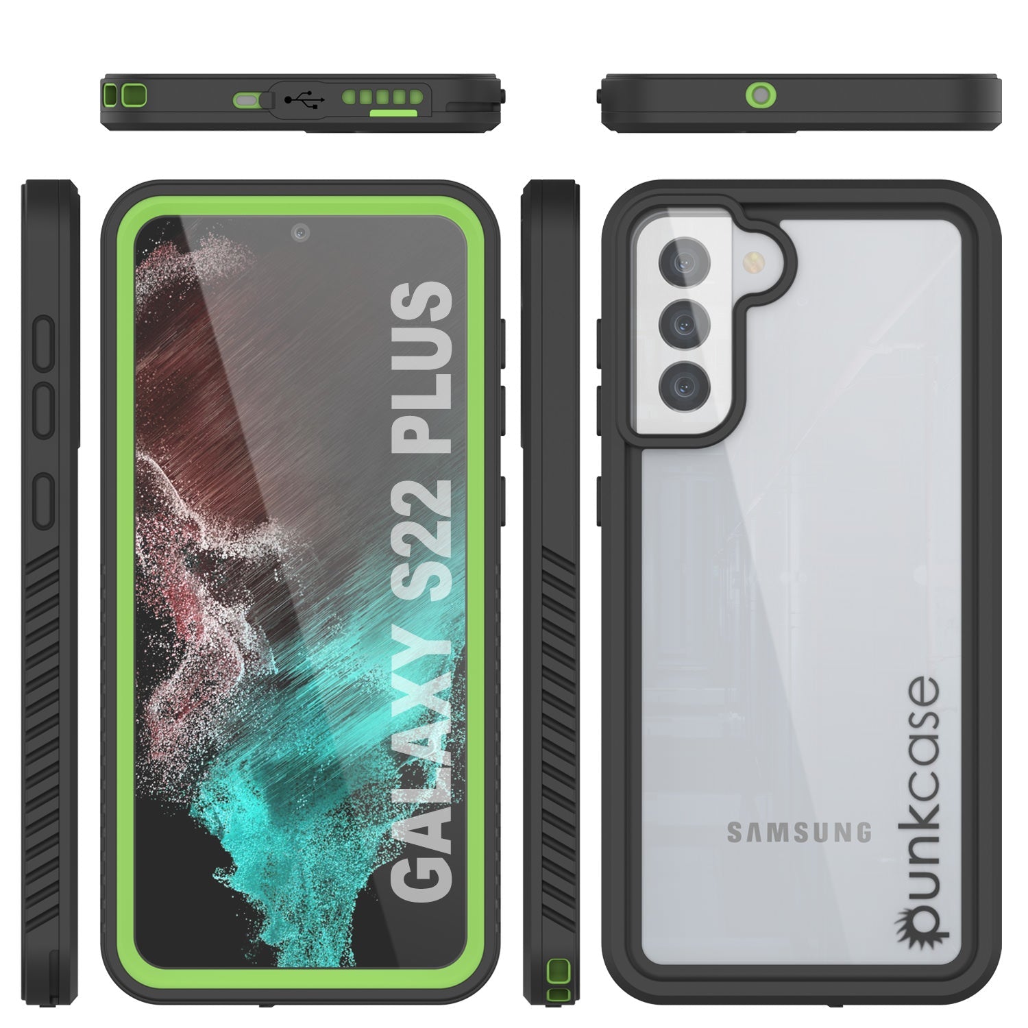 Galaxy S22+ Plus Water/ Shockproof [Extreme Series] Screen Protector Case [Light Green]