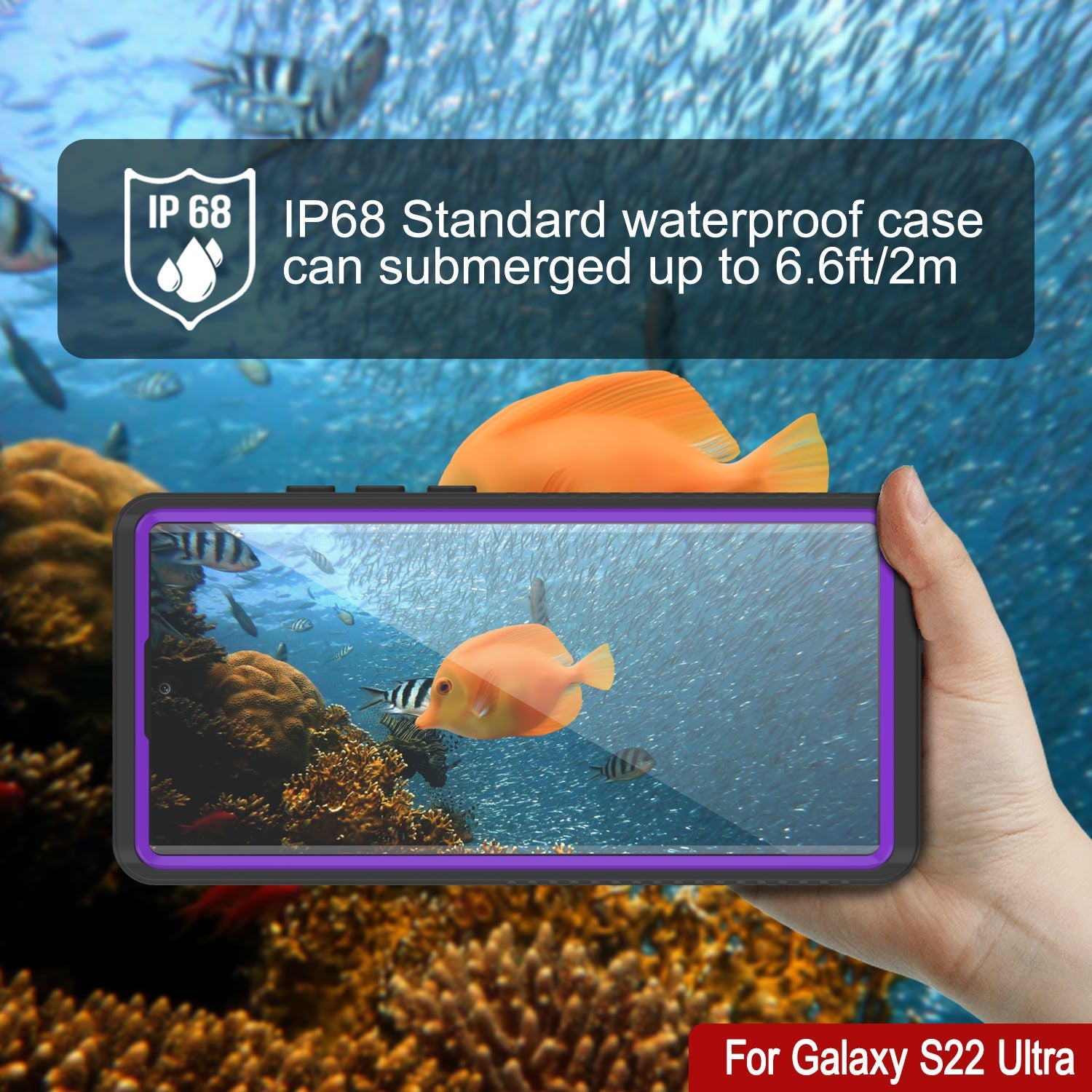 Galaxy S22 Ultra Water/ Shockproof [Extreme Series] Slim Screen Protector Case [Purple]