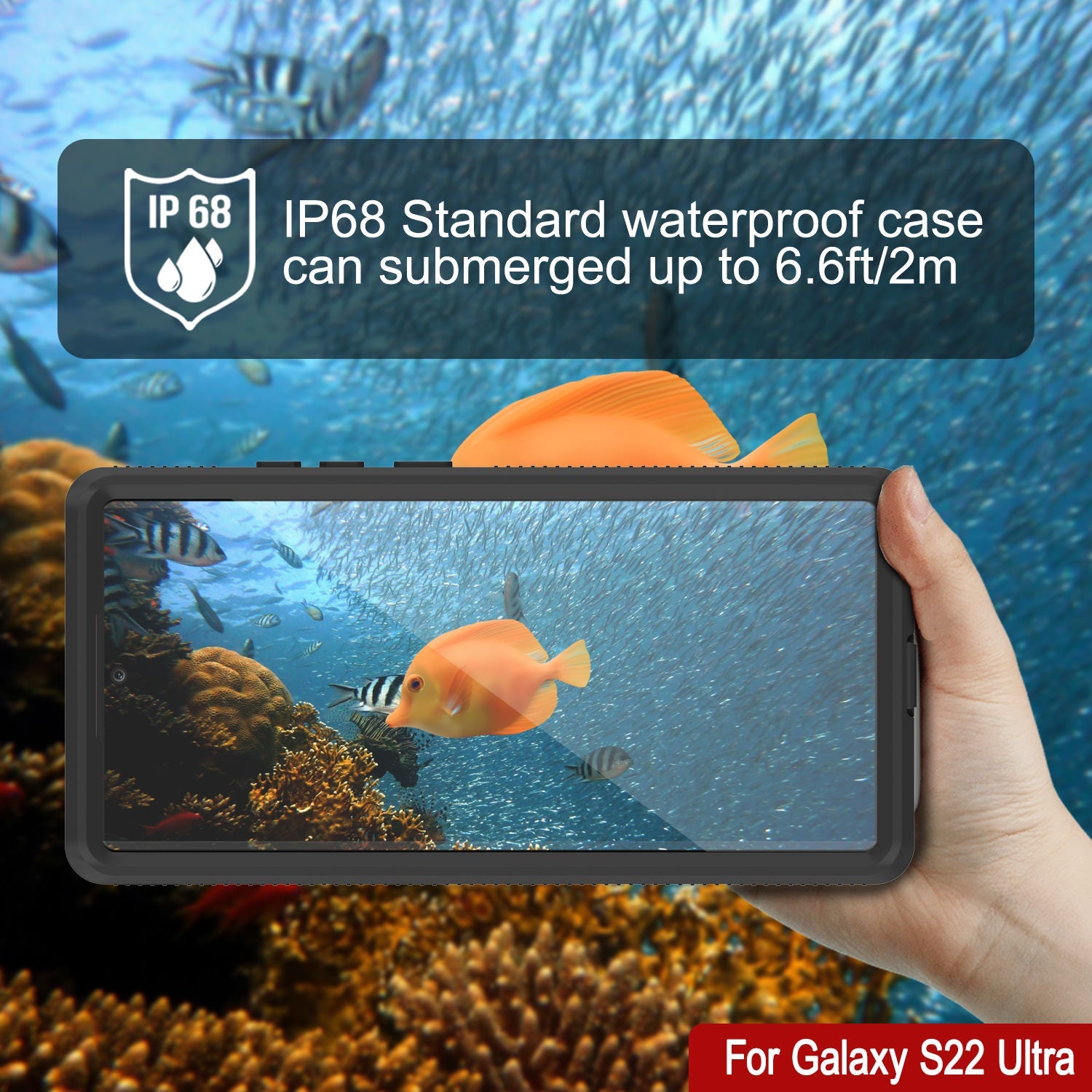 Galaxy S22 Ultra Waterproof Case, Punkcase Ultimato White Thin 6.6ft Underwater IP68 Shock/Snow Proof [White]