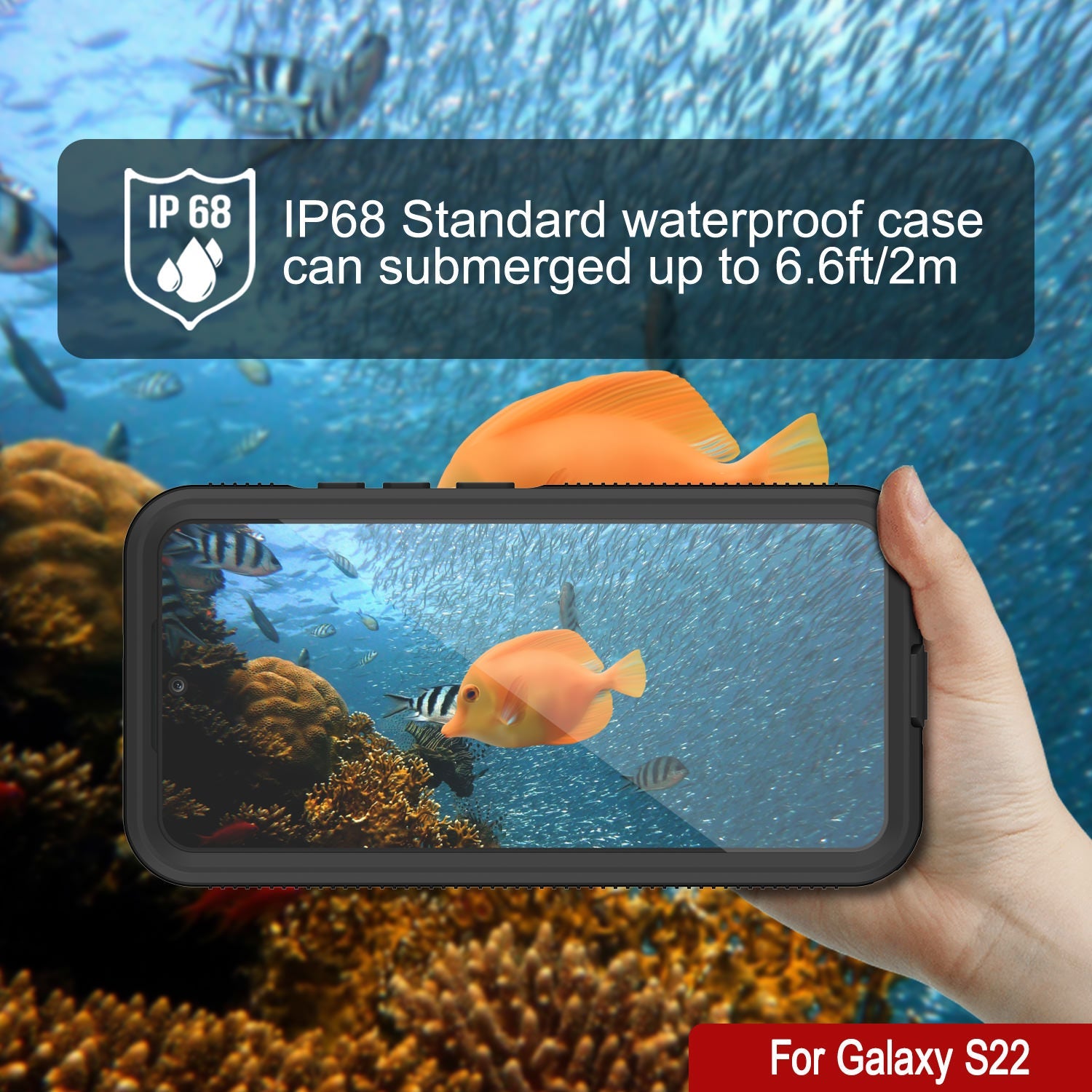 Galaxy S22 Waterproof Case PunkCase Ultimato Light Green Thin 6.6ft Underwater IP68 ShockProof [Green]