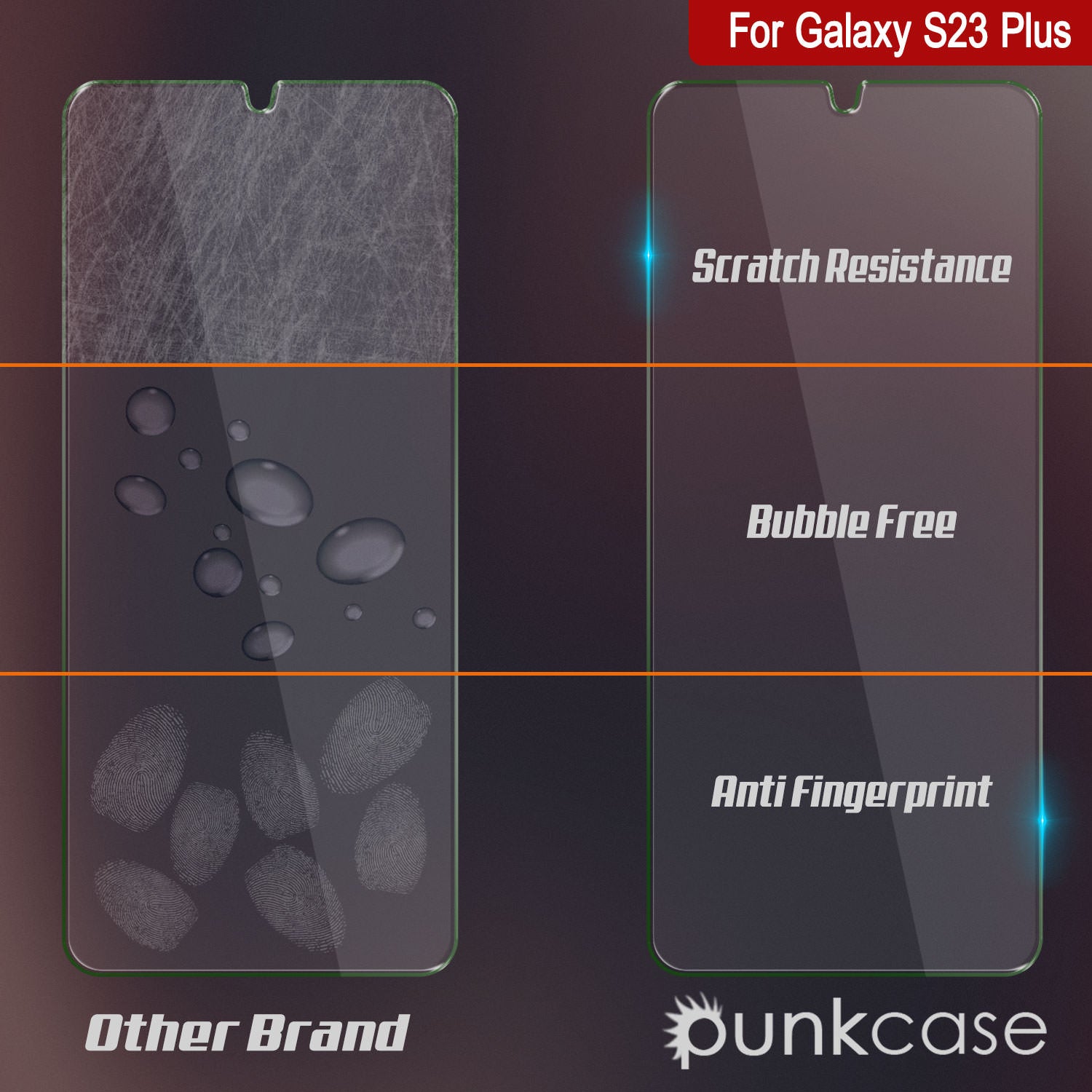 Galaxy S23+ Plus White Punkcase Glass SHIELD Tempered Glass Screen Protector 0.33mm Thick 9H Glass