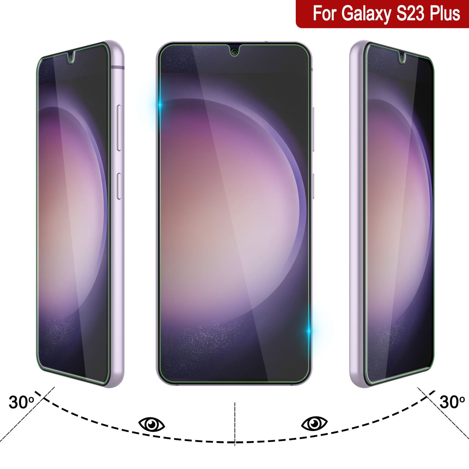 Galaxy S23+ Plus Black Punkcase Glass SHIELD Tempered Glass Screen Protector 0.33mm Thick 9H Glass