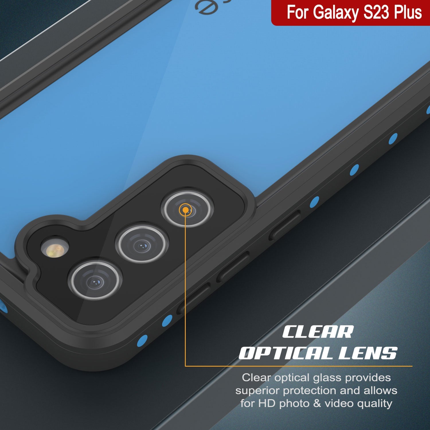 Galaxy S24+ Plus Waterproof Case PunkCase StudStar Light Blue Thin 6.7ft Underwater IP68 ShockProof