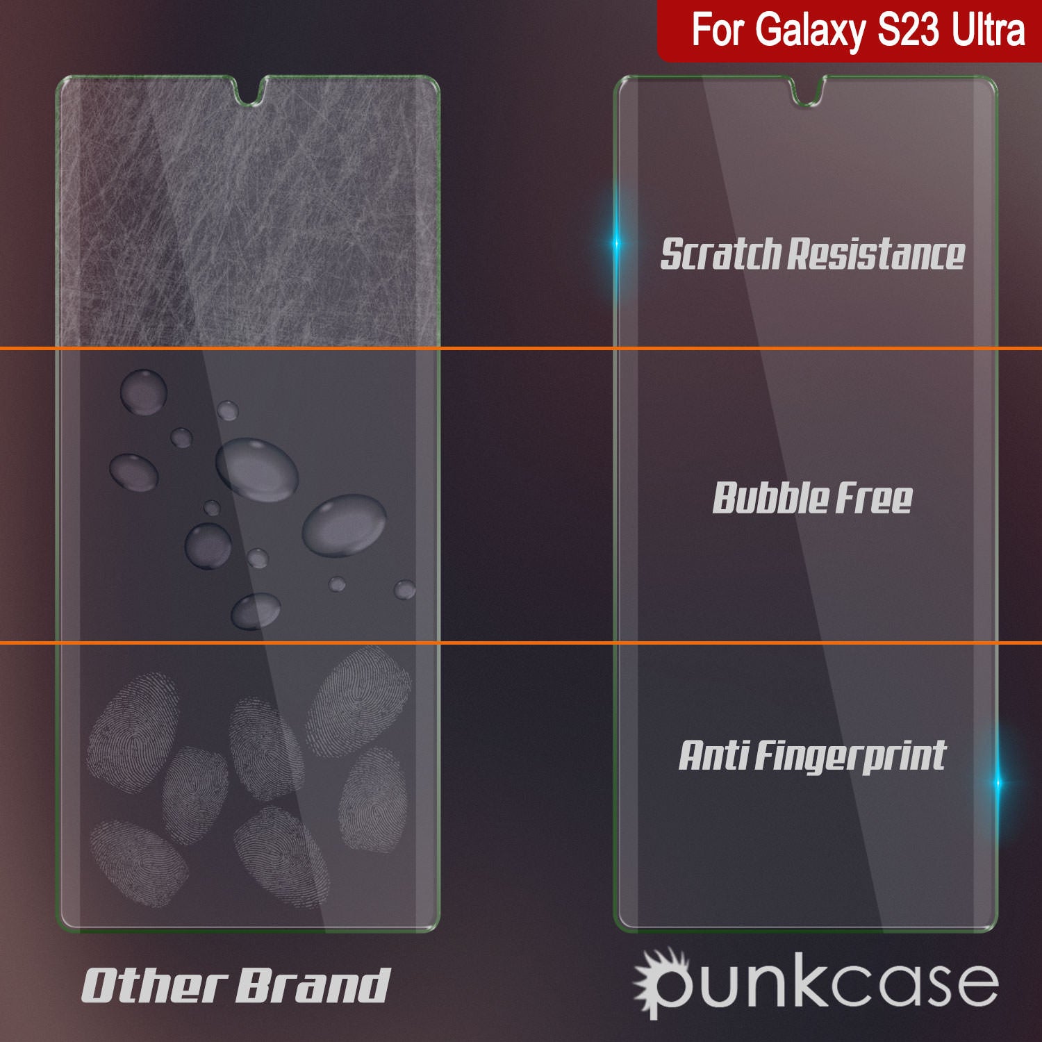 Galaxy S23 Ultra White Punkcase Glass SHIELD Tempered Glass Screen Protector 0.33mm Thick 9H Glass