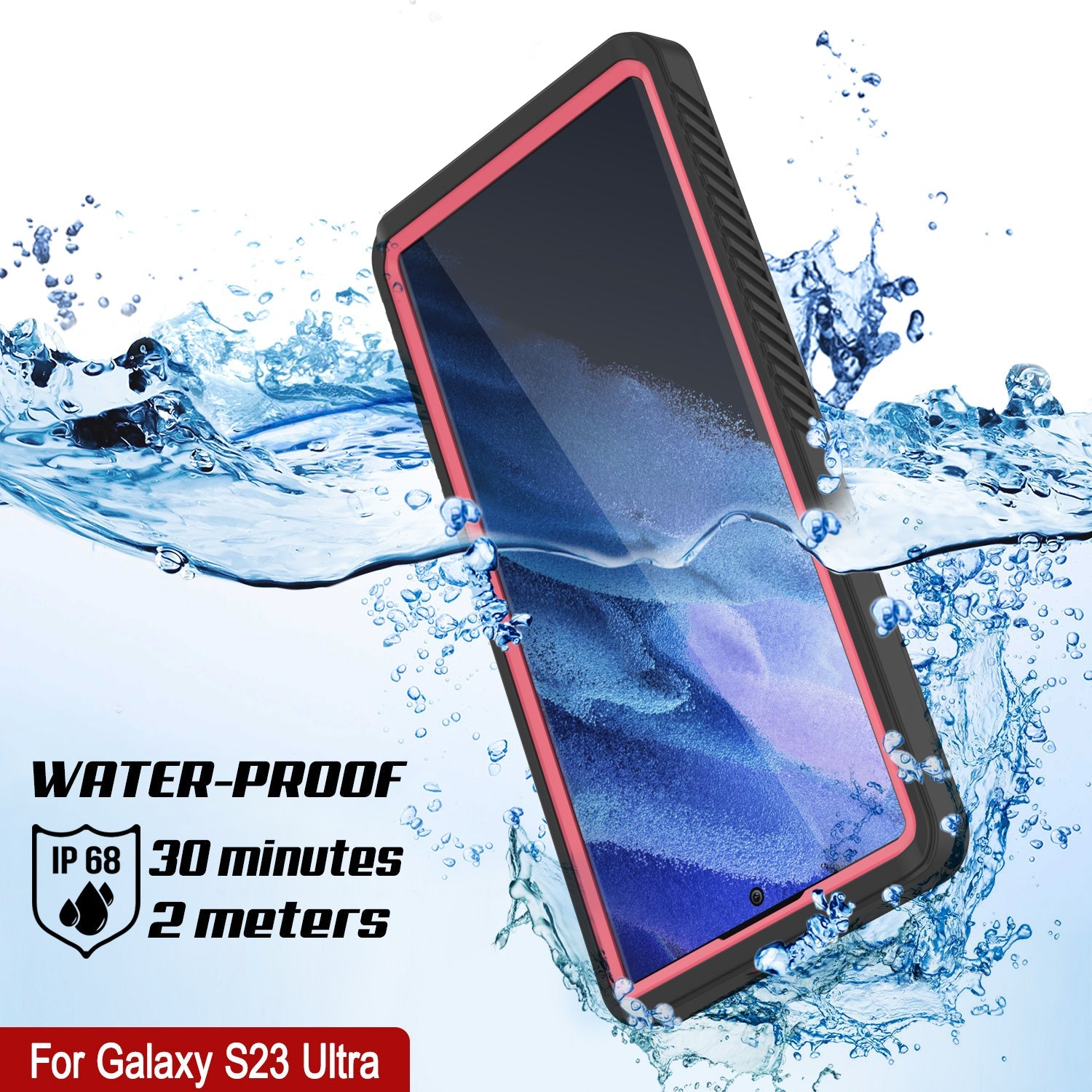 Galaxy S23 Ultra Water/ Shock/ Snowproof [Extreme Series] Slim Screen Protector Case [Pink]