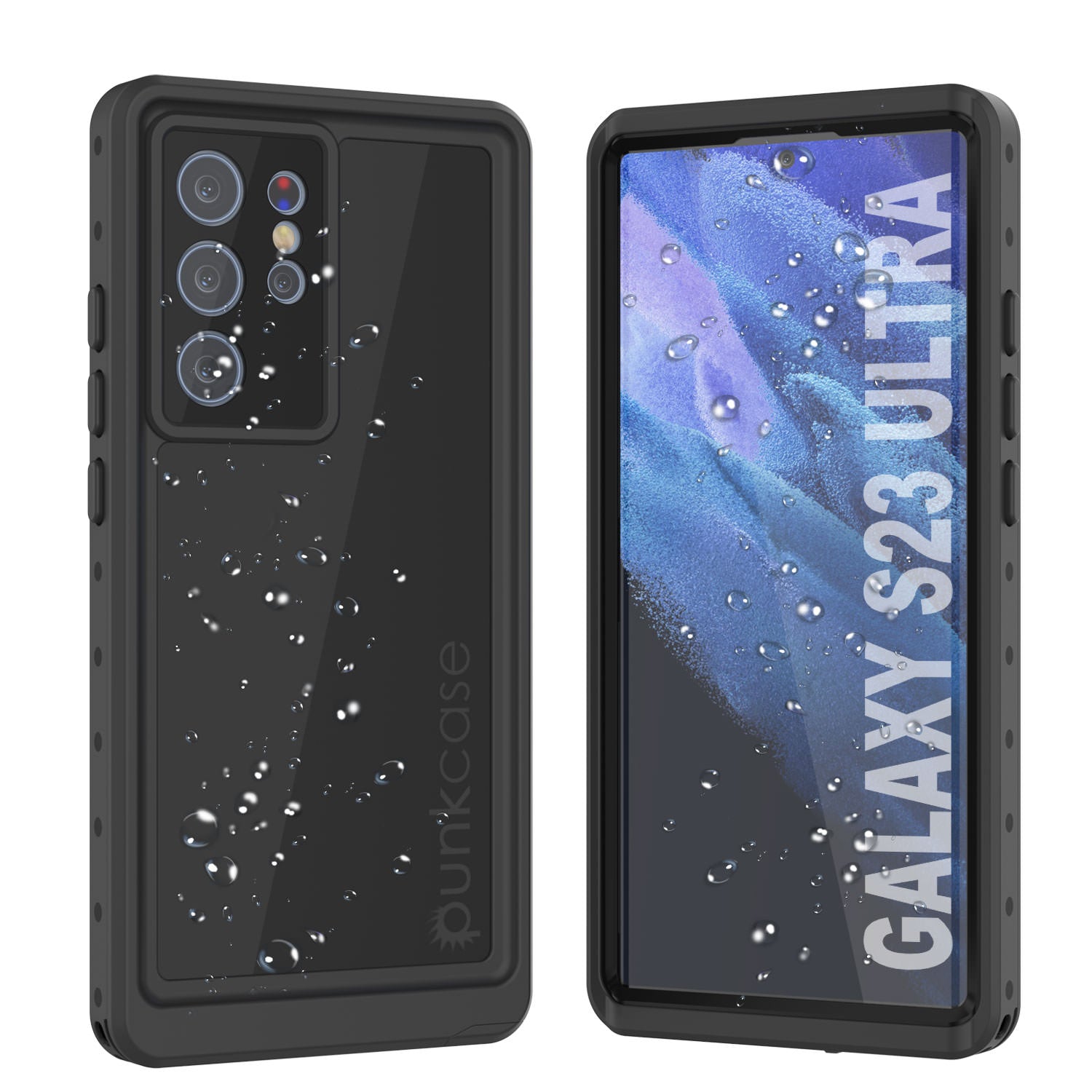 Galaxy S23 Ultra Waterproof Case PunkCase StudStar Black Thin 6.6ft Underwater IP68 Shock/Snow Proof