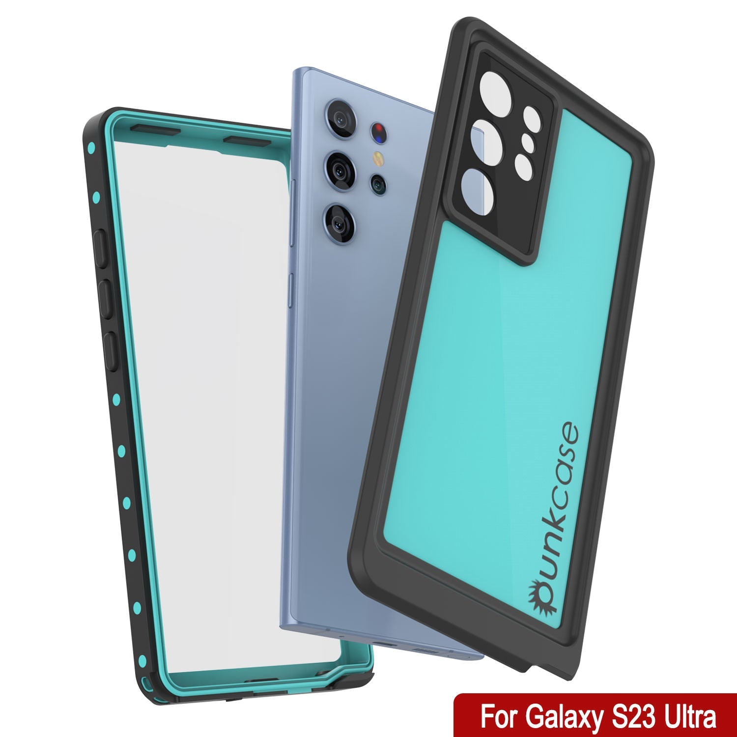 Galaxy S24 Ultra Waterproof Case PunkCase StudStar Teal Thin 6.6ft Underwater IP68 Shock/Snow Proof