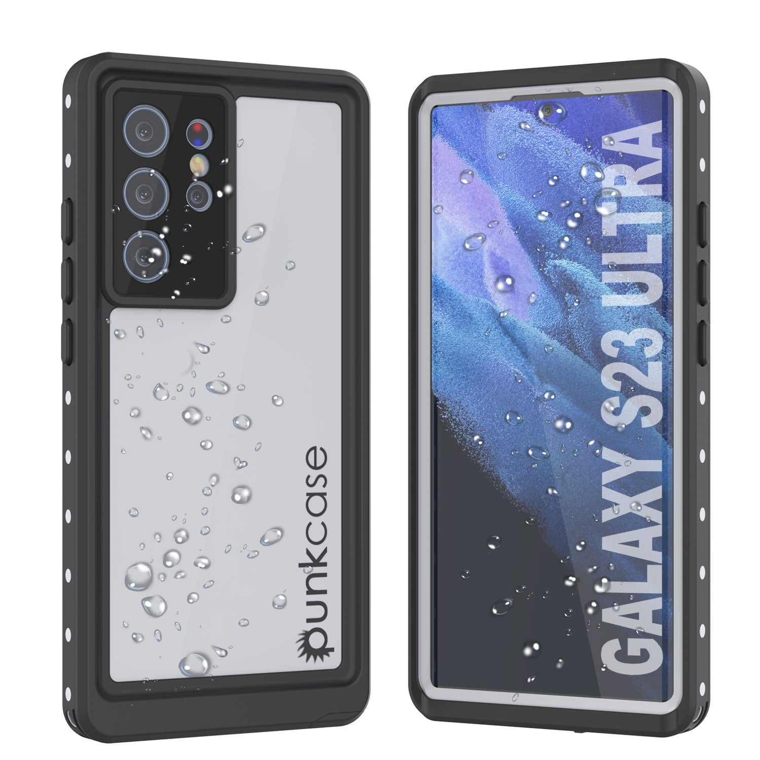 Galaxy S23 Ultra Waterproof Case, Punkcase StudStar White Thin 6.6ft Underwater IP68 Shock/Snow Proof