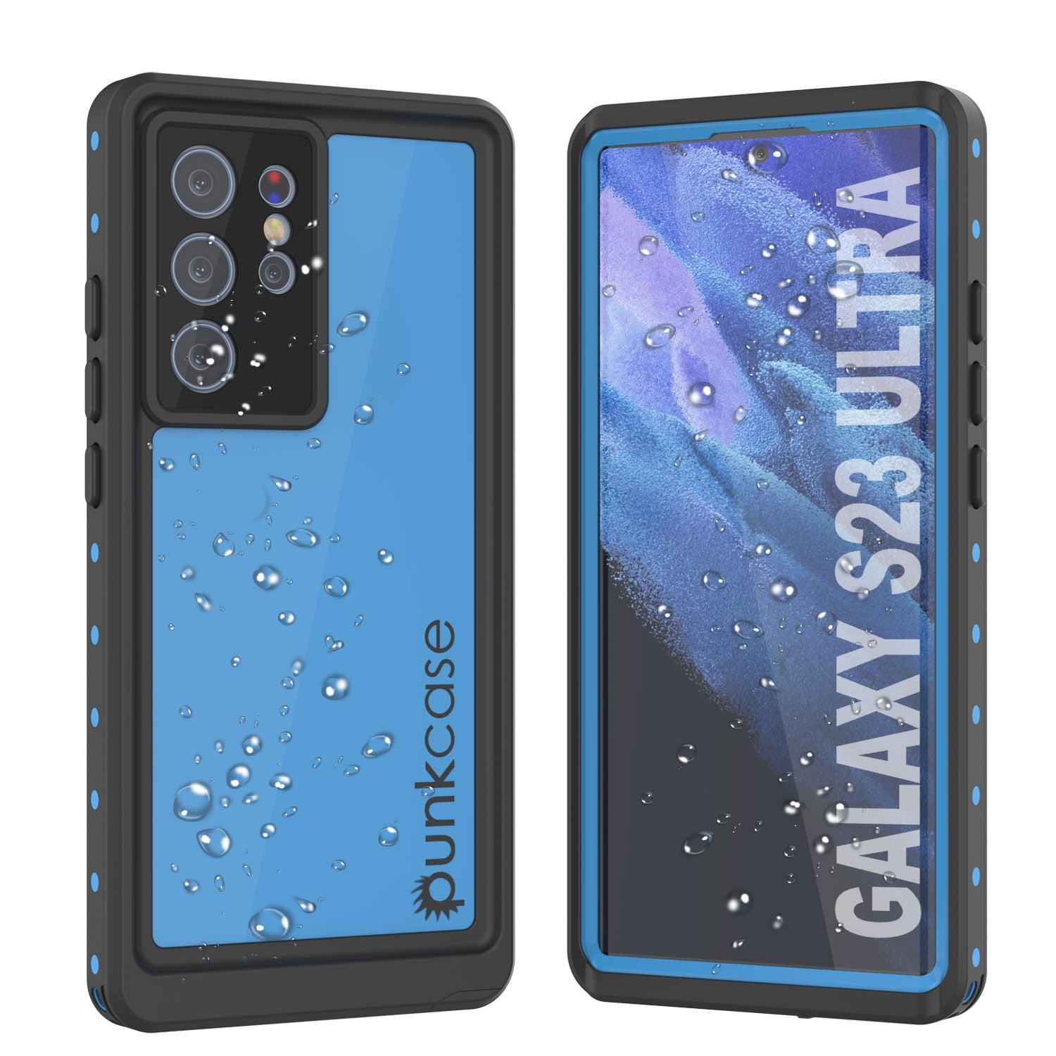 Galaxy S23 Ultra Waterproof Case PunkCase StudStar Light Blue Thin 6.6ft Underwater IP68 ShockProof