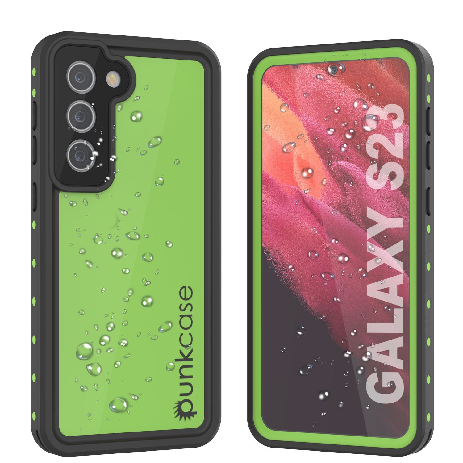 Galaxy S24 Waterproof Case PunkCase StudStar Light Green Thin 6.2ft Underwater IP68 ShockProof