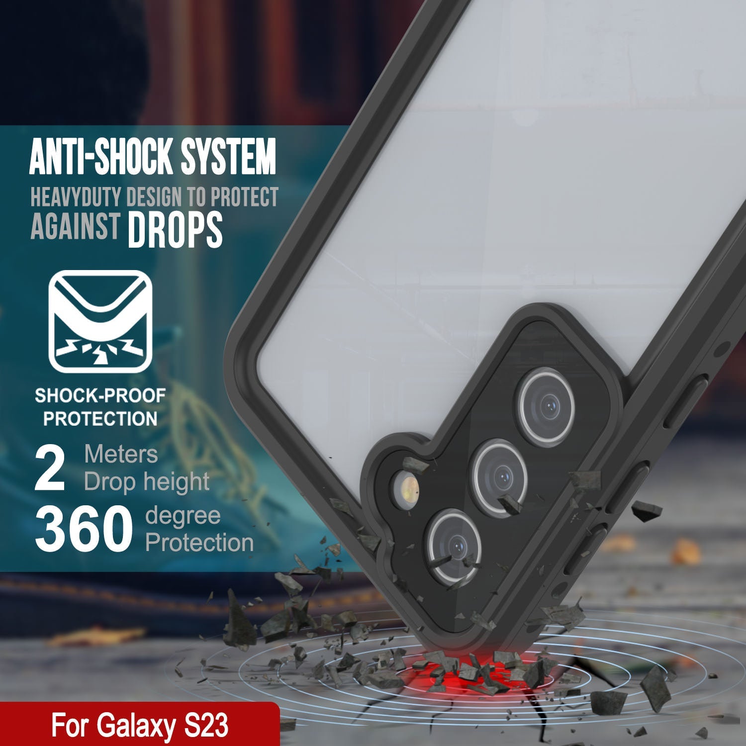 Galaxy S24 Waterproof Case PunkCase StudStar Clear Thin 6.2ft Underwater IP68 Shock/Snow Proof