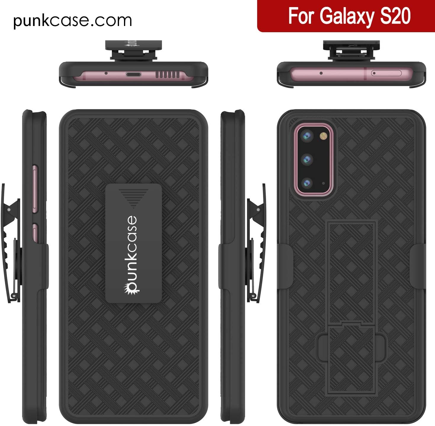 Galaxy S24 Case, Punkcase Holster Belt Clip With Screen Protector [Pink]