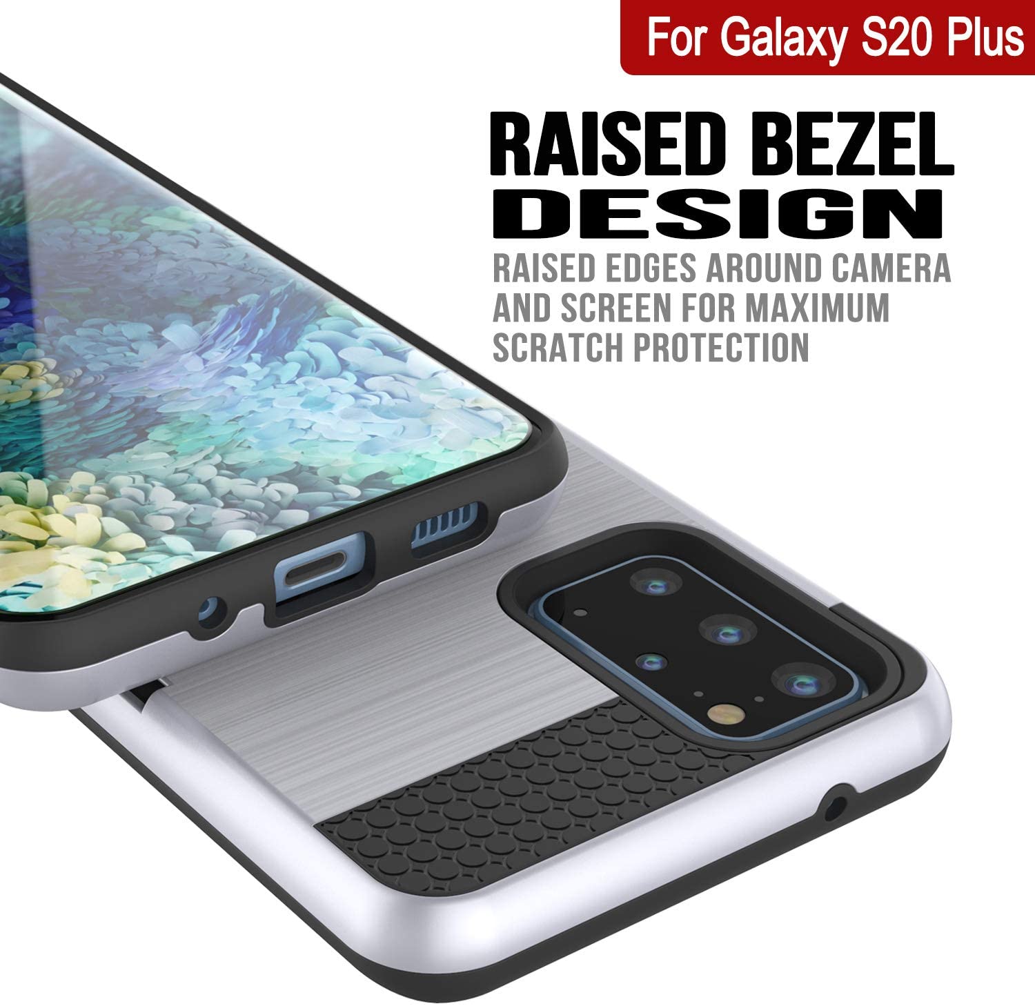 Galaxy S20+ Plus  Case, PUNKcase [SLOT Series] [Slim Fit] Dual-Layer Armor Cover w/Integrated Anti-Shock System, Credit Card Slot [White]