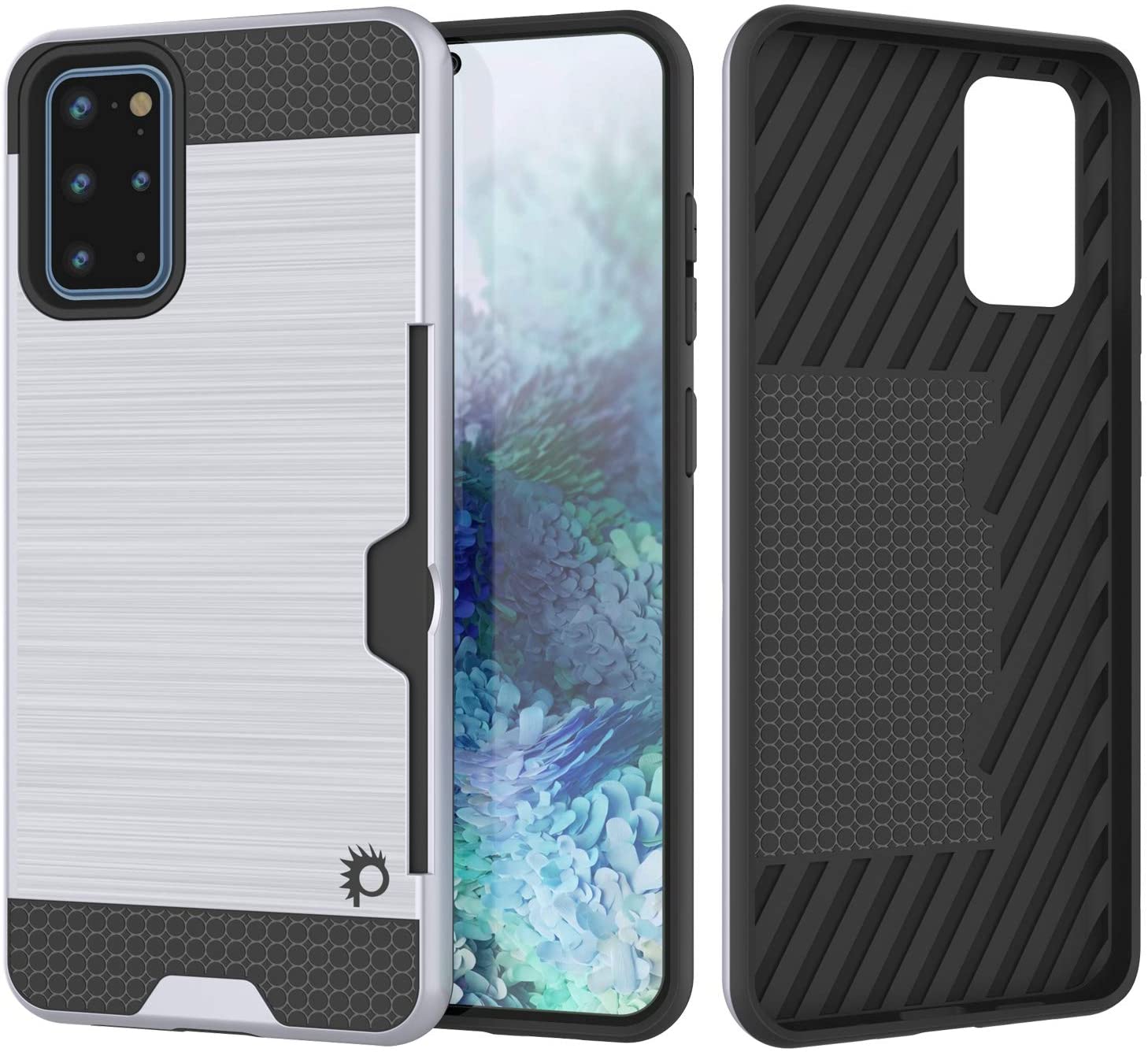 Galaxy S20+ Plus  Case, PUNKcase [SLOT Series] [Slim Fit] Dual-Layer Armor Cover w/Integrated Anti-Shock System, Credit Card Slot [White]