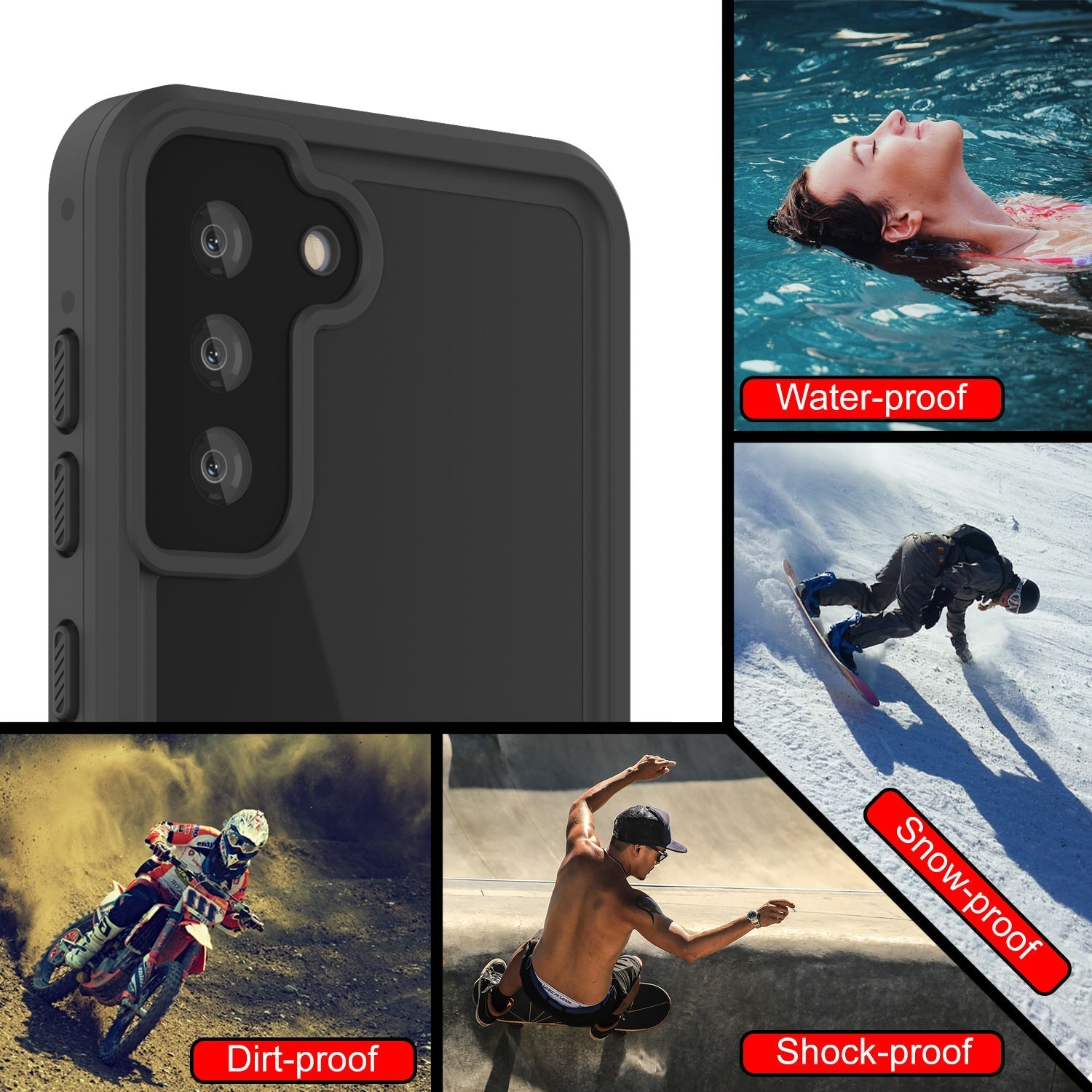 Galaxy S22+ Plus Waterproof Case PunkCase StudStar Purple Thin 6.6ft Underwater IP68 Shock/Snow Proof