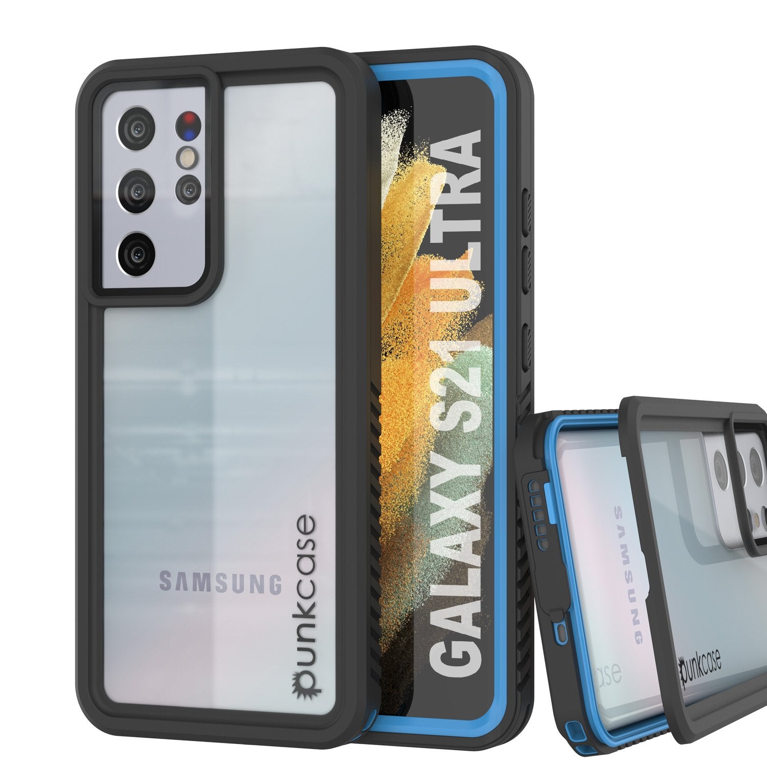 Galaxy S21 Ultra Water/Shock/Snow/dirt proof [Extreme Series] Slim Case [Light Blue]