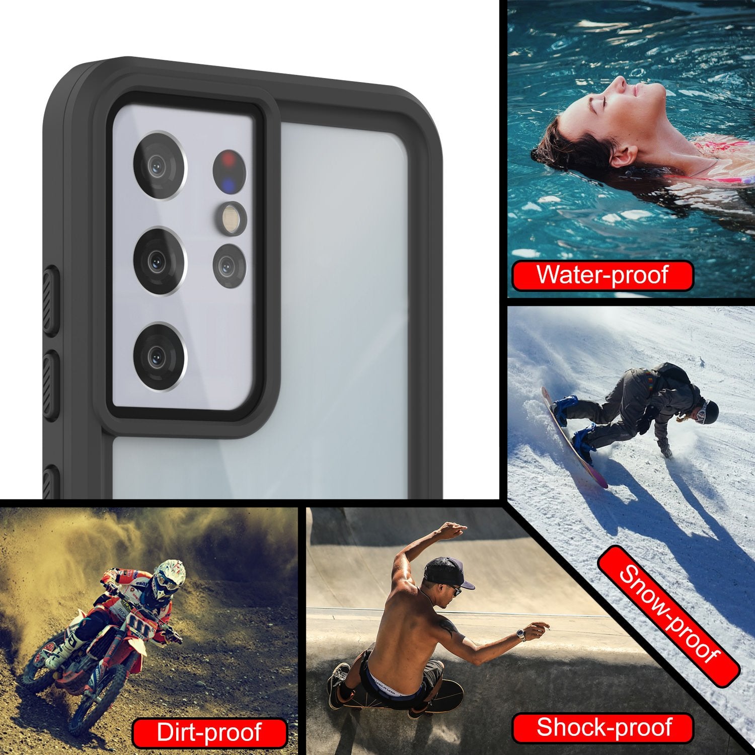 Galaxy S21 Ultra Water/Shock/Snow/dirt proof [Extreme Series] Slim Case [Light Blue]