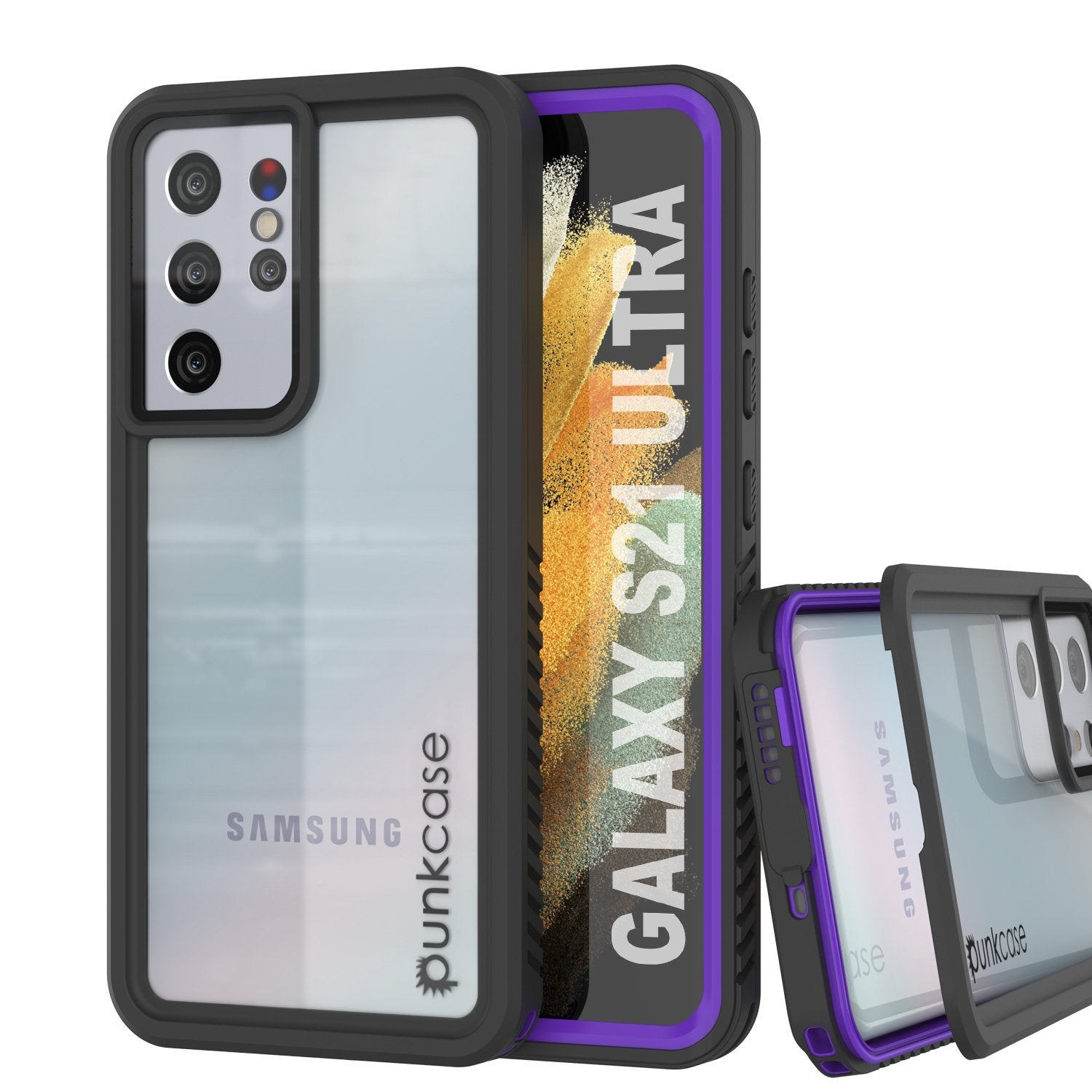 Galaxy S21 Ultra Water/Shockproof [Extreme Series] Slim Screen Protector Case [Purple]