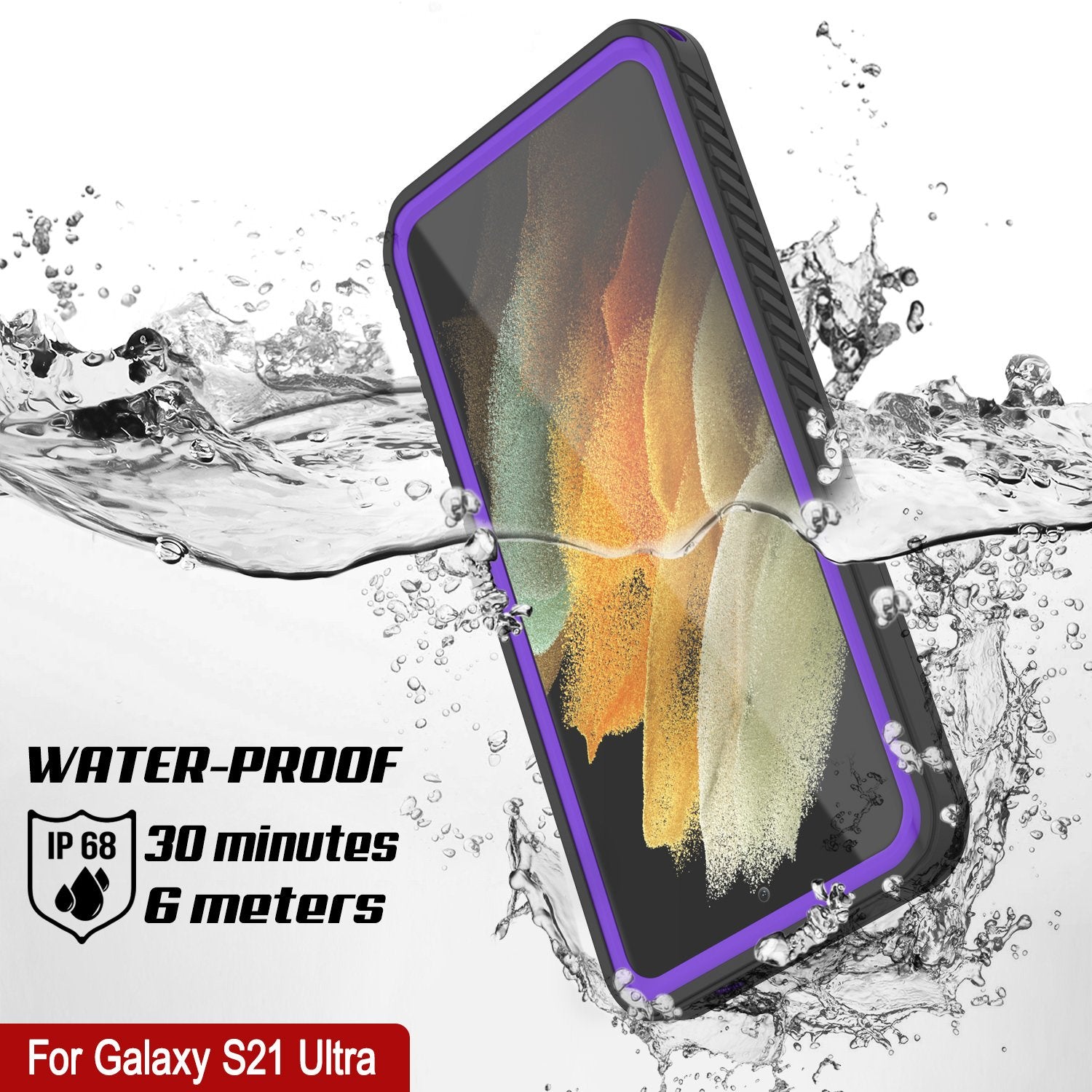 Galaxy S21 Ultra Water/Shockproof [Extreme Series] Slim Screen Protector Case [Purple]