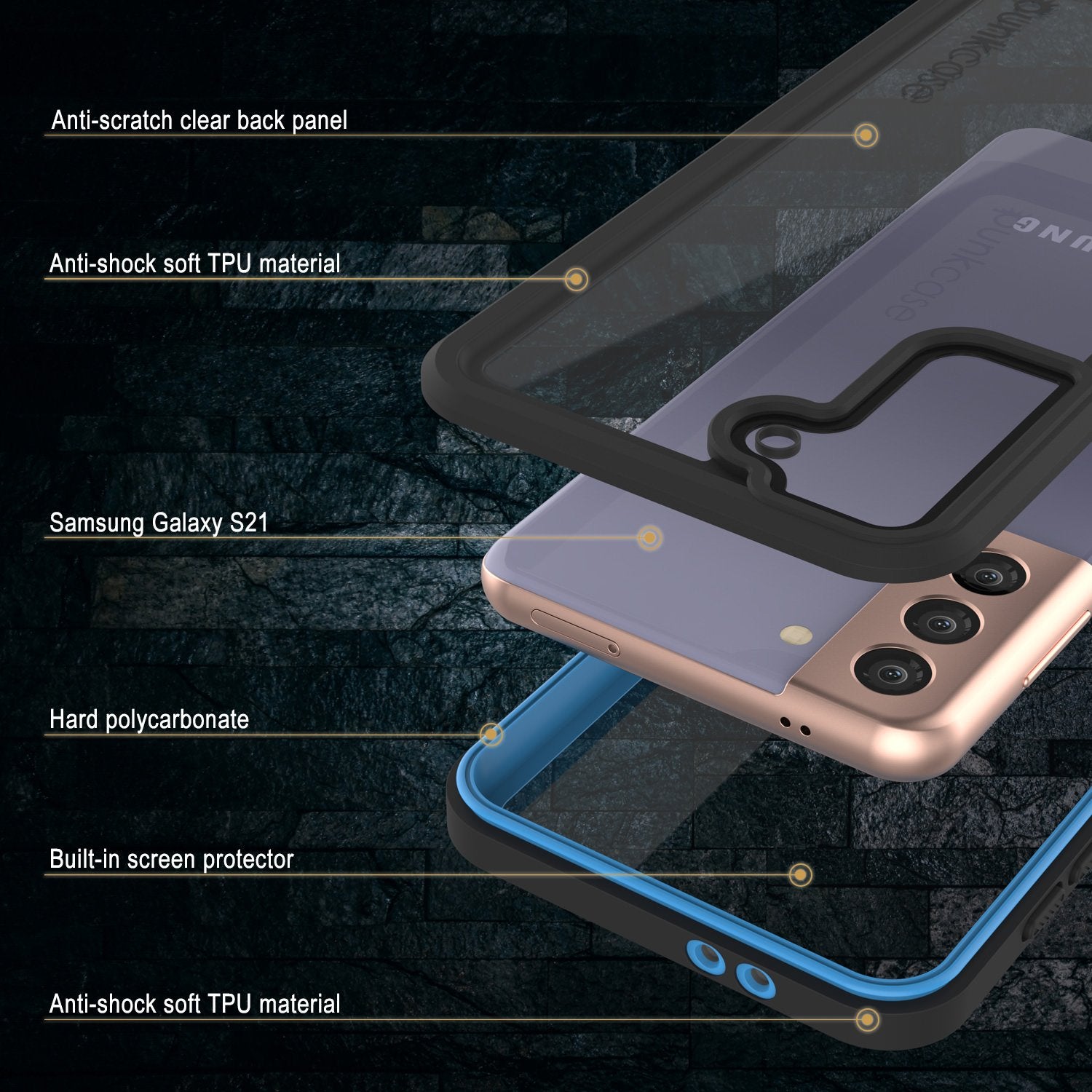 Galaxy S21 Water/Shock/Snow/dirt proof [Extreme Series] Slim Case [Light Blue]