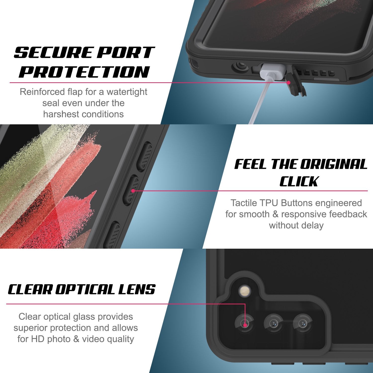 Galaxy S21 Waterproof Case, Punkcase StudStar White Thin 6.6ft Underwater IP68 Shock/Snow Proof