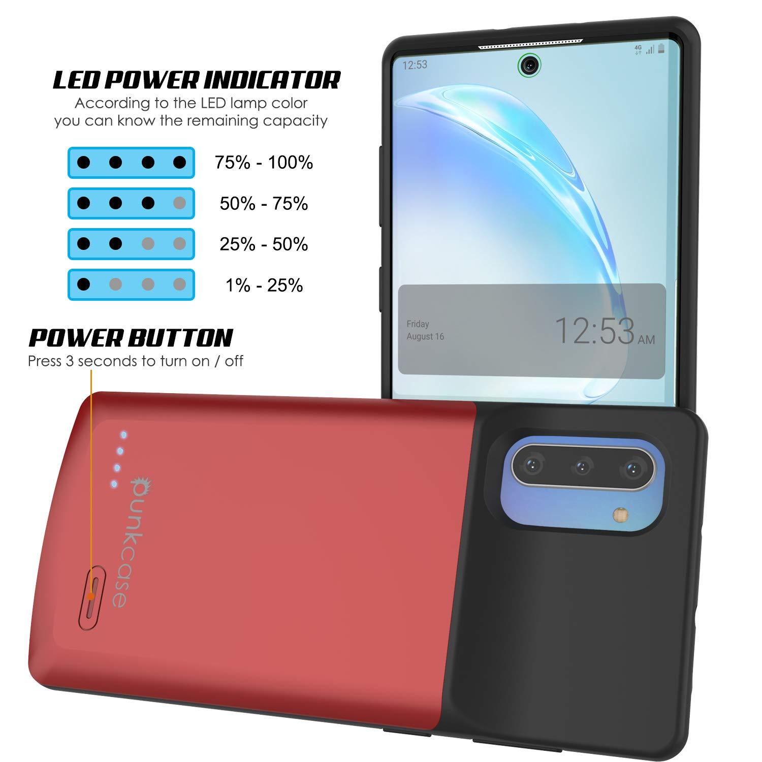Galaxy Note 10 5200mAH Battery Charger W/ USB Port Slim Case [Red]