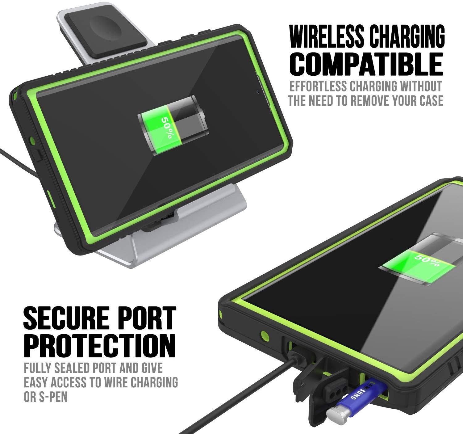 Galaxy Note 10 Case, Punkcase [Extreme Series] Armor Cover W/ Built In Screen Protector [Light Green]