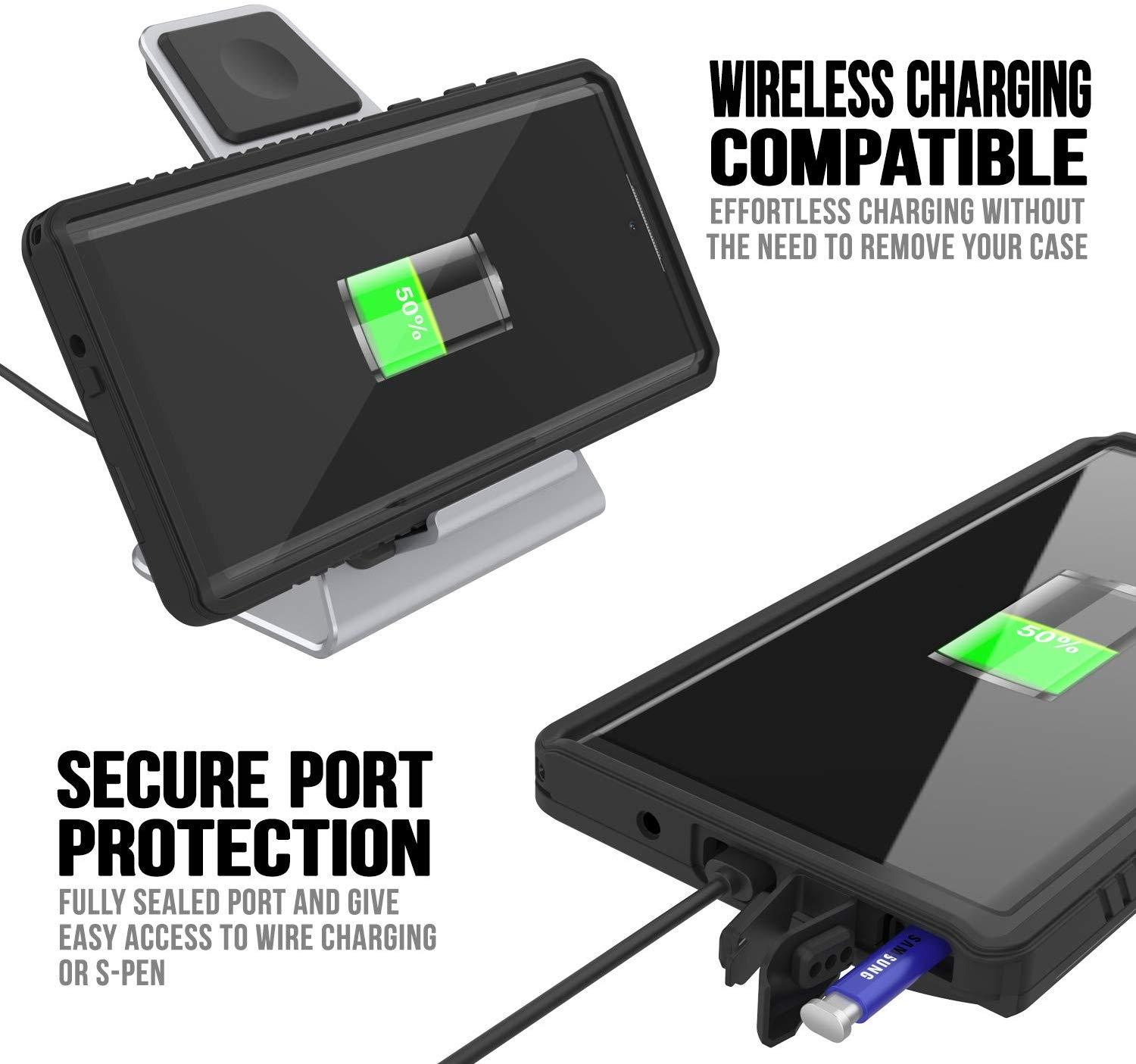Galaxy Note 10+ Plus Case, Punkcase [Extreme Series] Armor Cover W/ Built In Screen Protector [Black]