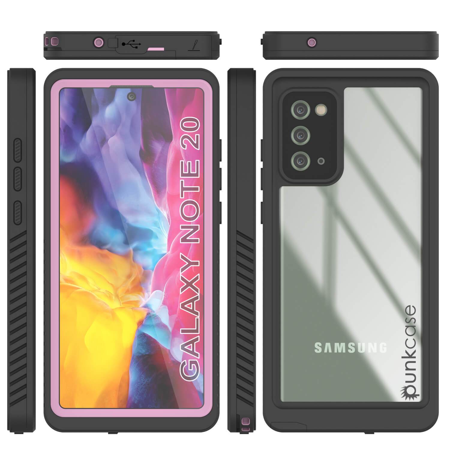 Galaxy Note 20 Case, Punkcase [Extreme Series] Armor Cover W/ Built In Screen Protector [Pink]