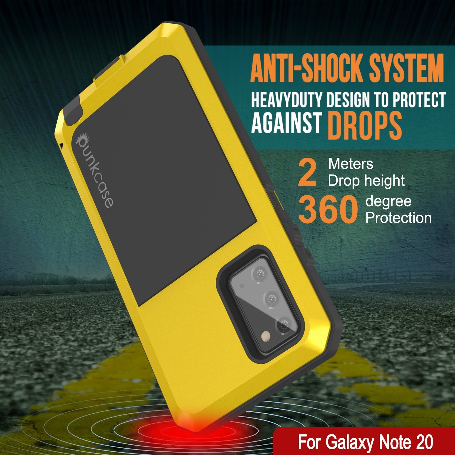 Galaxy Note 20  Case, PUNKcase Metallic Neon Shockproof  Slim Metal Armor Case [Neon]