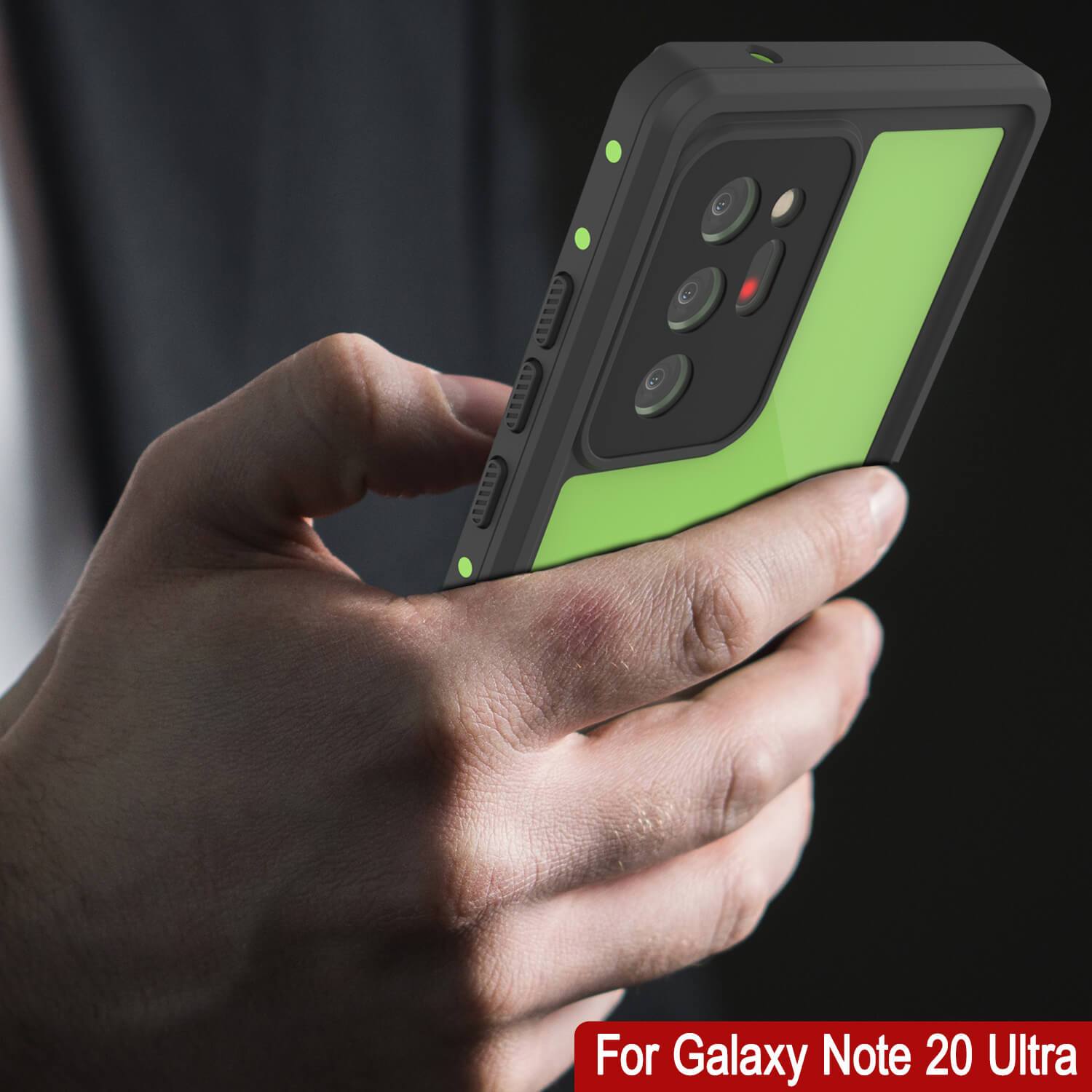 Galaxy Note 20 Ultra Waterproof Case, Punkcase Studstar Light Green Thin Armor Cover