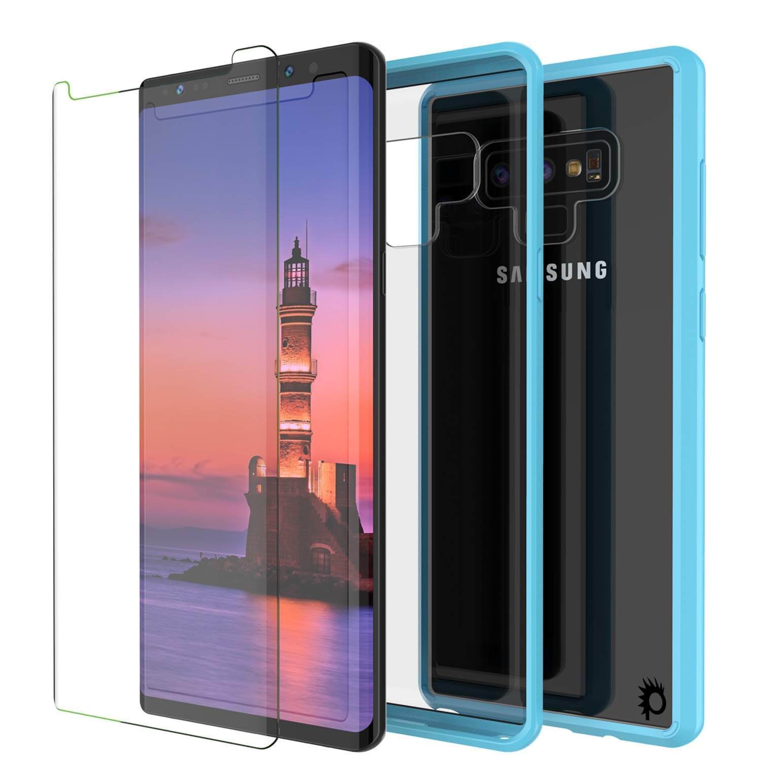 Galaxy Note 9 Case, PUNKcase [LUCID 2.0 Series] [Slim Fit] Armor Cover W/Integrated Anti-Shock System [Light Blue] - PunkCase NZ