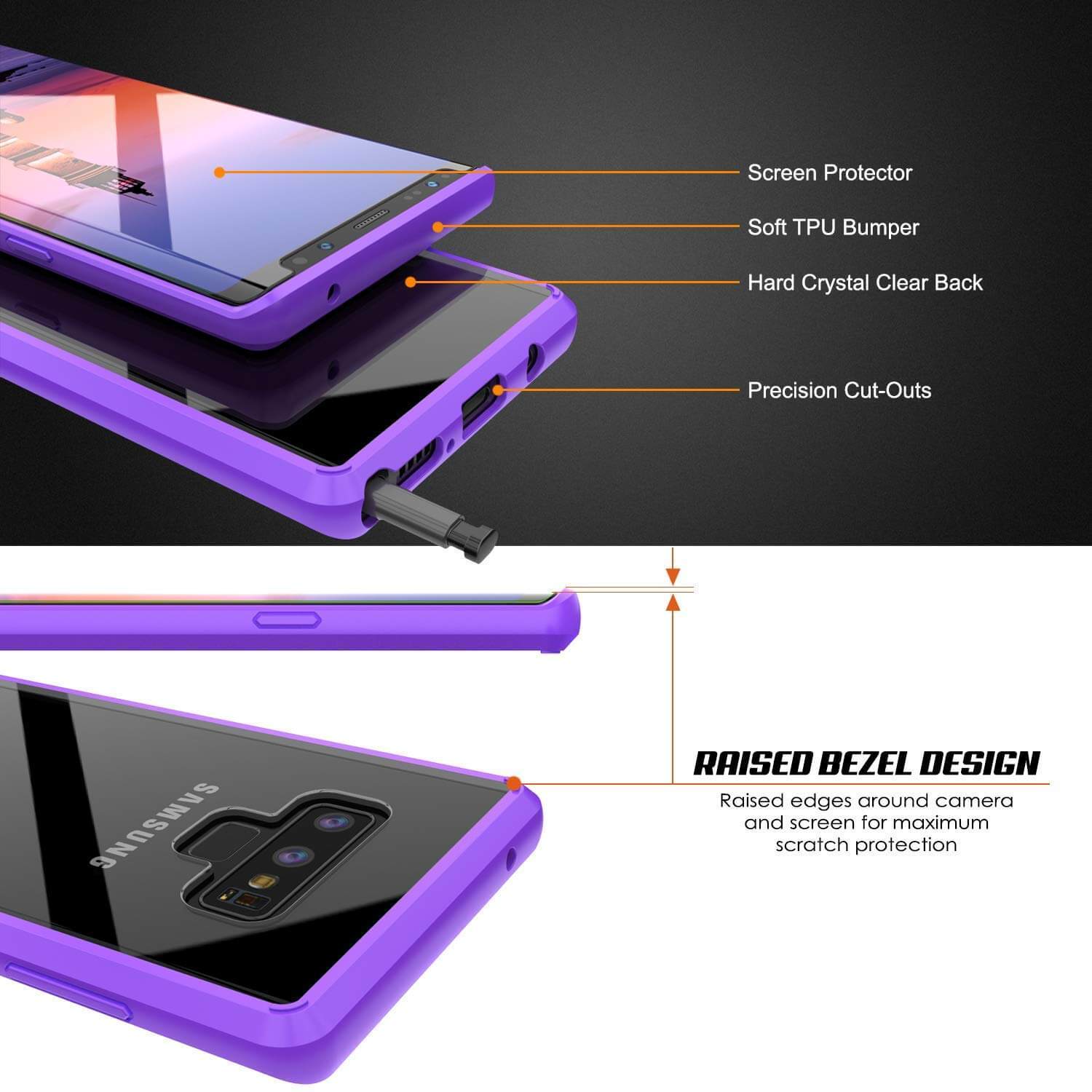 Galaxy Note 9 Case, PUNKcase [LUCID 2.0 Series] [Slim Fit] Armor Cover W/Integrated Anti-Shock System [Purple] - PunkCase NZ