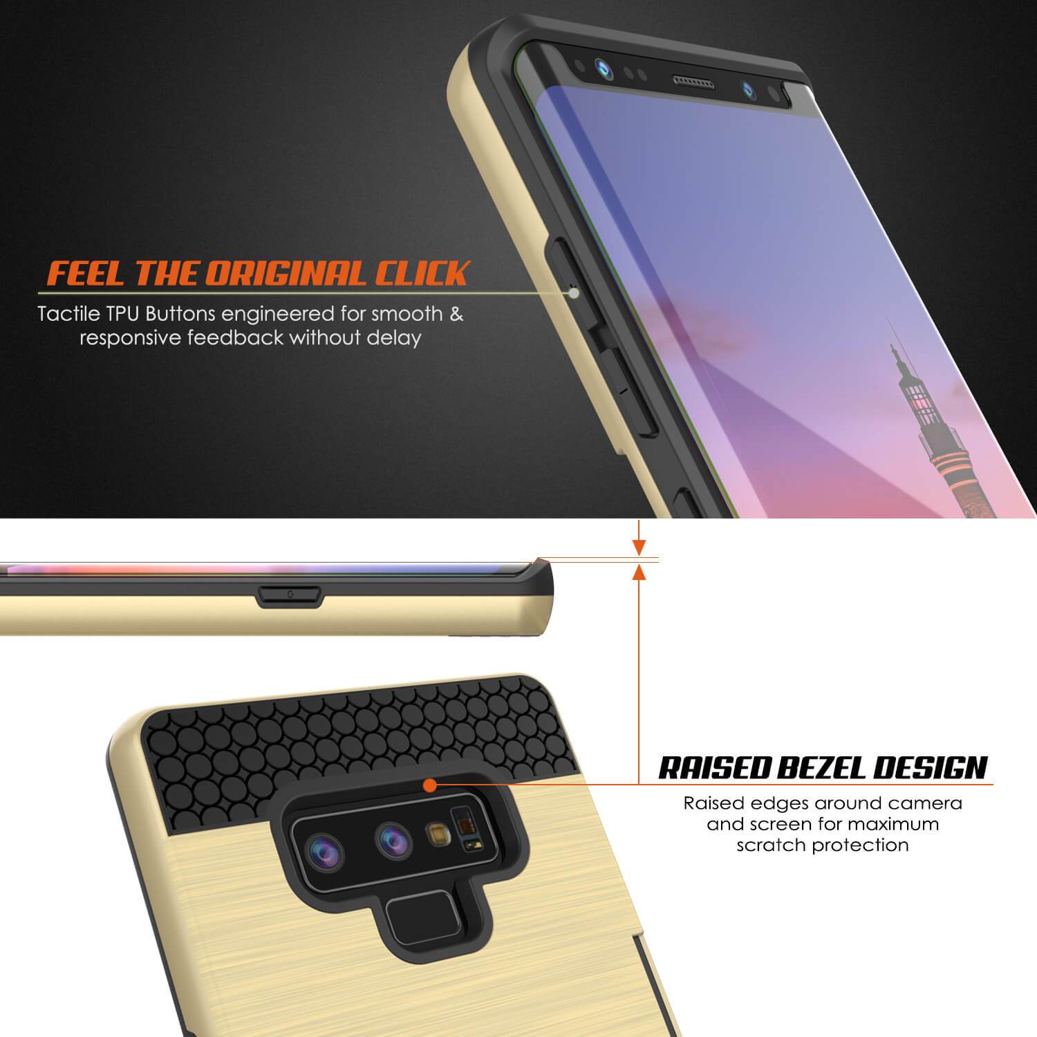 Galaxy Note 9 Case, PUNKcase [SLOT Series] Slim Fit  Samsung Note 9 [Gold] - PunkCase NZ