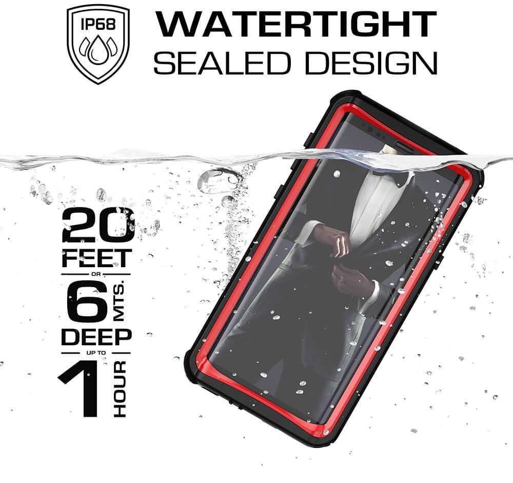 Galaxy Note 9, Ghostek Nautical Waterproof Case Full Body TPU Cover [Shockproof] | Red - PunkCase NZ