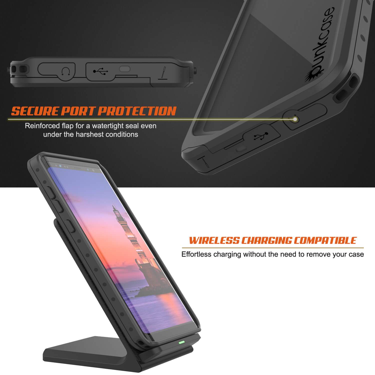 Galaxy Note 9 Waterproof Case PunkCase StudStar Black Thin 6.6ft Underwater Shock/Snow Proof - PunkCase NZ