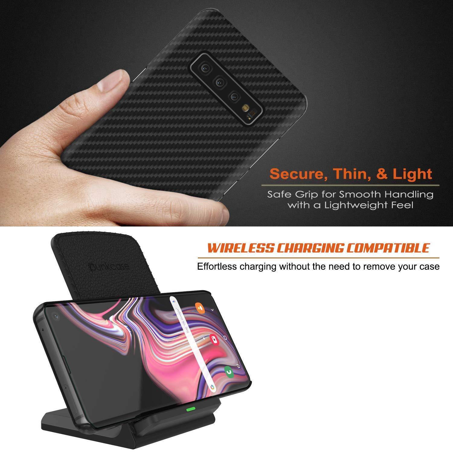 Galaxy S20 Case, Punkcase CarbonShield, Heavy Duty & Ultra Thin 2 Piece Dual Layer PU Leather Black Cover (Carbon Fiber Style)