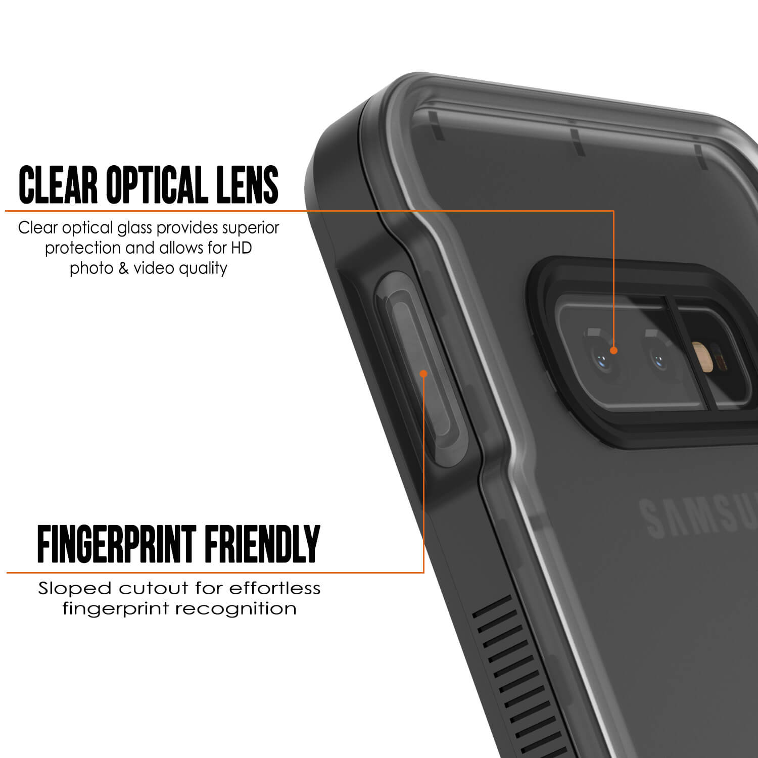 Galaxy S10e Waterproof Case PunkCase StudStar Black Thin 6.6ft Underwater IP68 Shock/Snow Proof